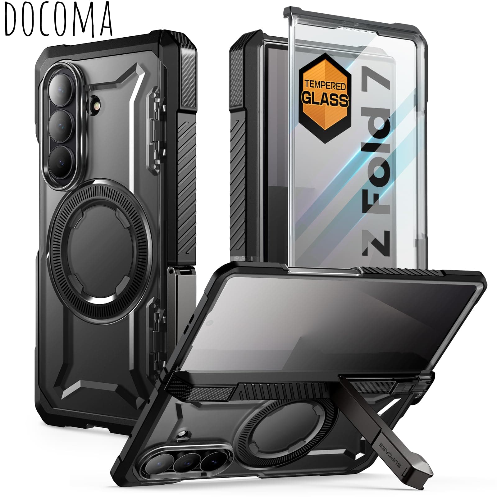 Rakuten - 【送料無料】Galaxy Z Fold7 SC-56F/SCG34 ケース 保護カバー 米軍MIL規格取得 ヒンジ保護 スタンド付き MagSafe対応 強化ガラススクリーン プロテクター内蔵 耐衝撃 UB Gripシリーズ