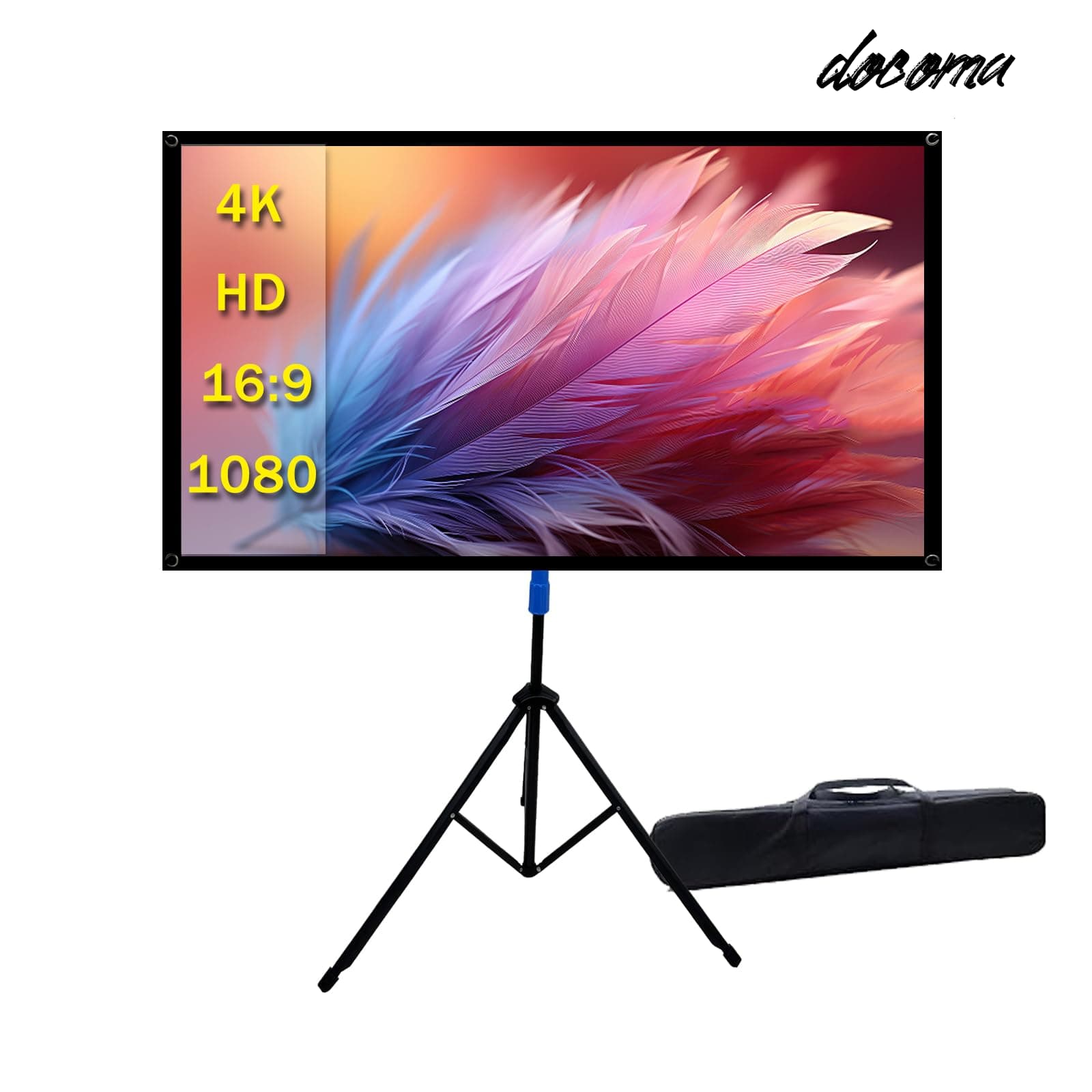 樂天商城 - 【送料無料】プロジェクタースクリーン4K対応 16:9 100インチ 三脚式 屋内屋外兼用スクリーン 防しわ加工 2分で簡単設置可能【100インチ】