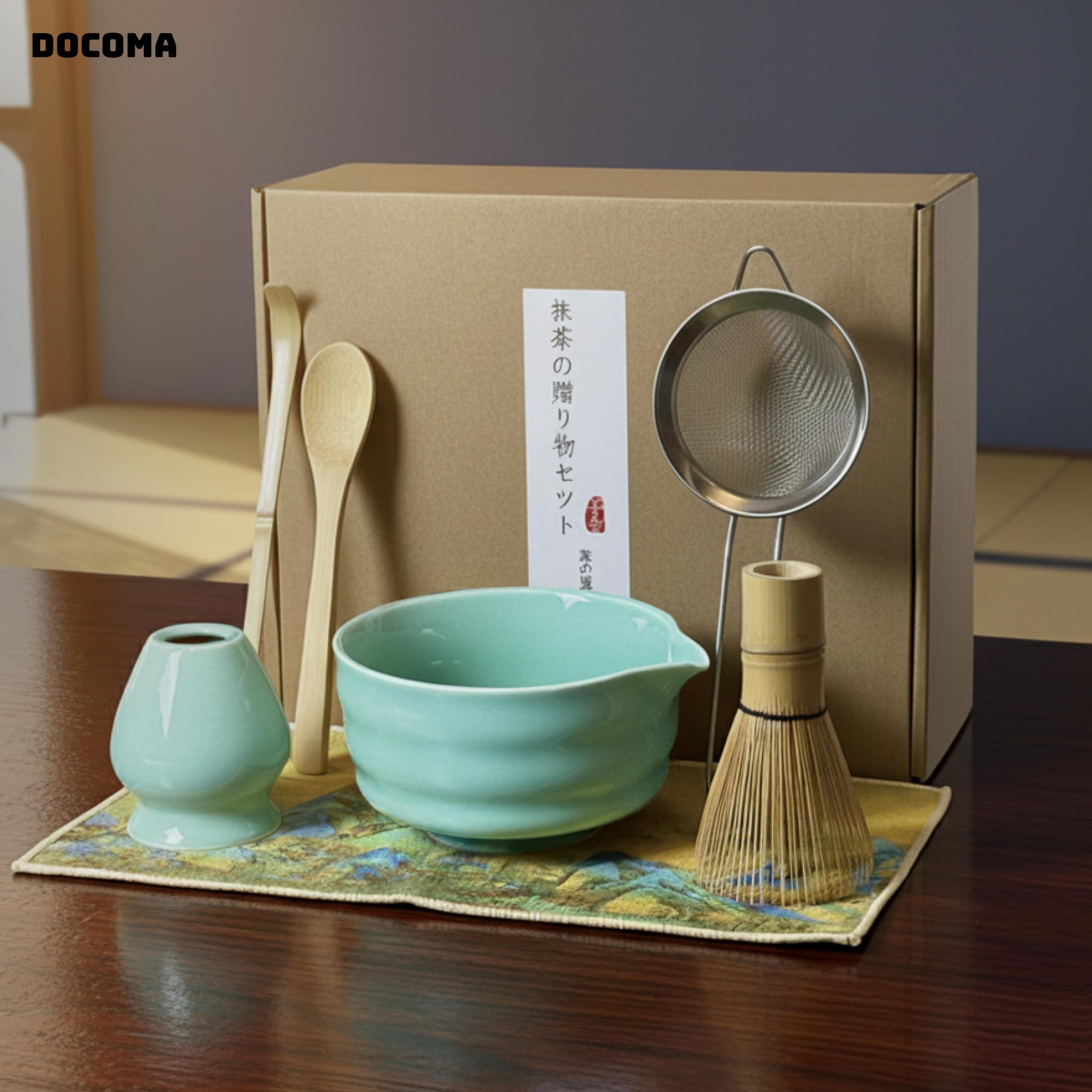 【送料無料】7点 片口抹茶碗 百本立茶筅 茶杓 茶こし 茶筅立て 茶巾 スプーン 天然素材 自宅で点 ...