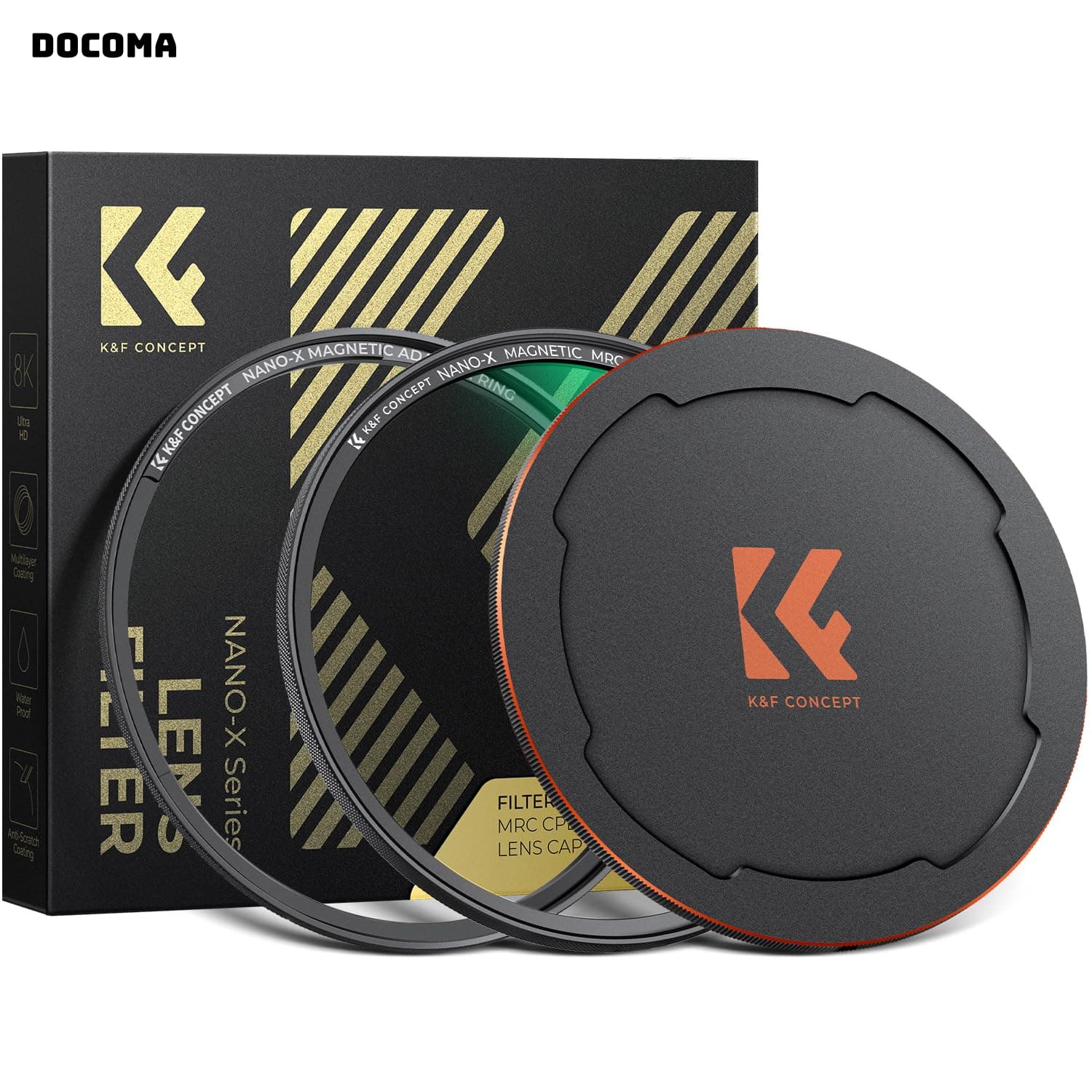 Rakuten - 【送料無料】CONCEPT 82mm マグネットCPLフィルター+レンズキャップセット 磁気吸着 装着便利 光学ガラス サーキュラー コントラスト 反射調整用 28層ナノコーティング 超薄型 撥水防汚キズ防止 風景撮影のレンズフィルター【メーカー直営店】
