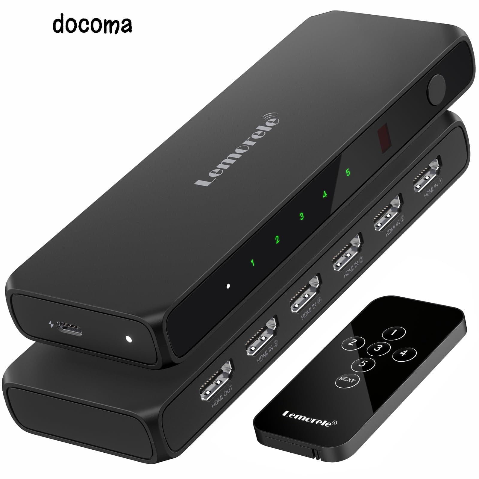 Rakuten - 【送料無料】HDMI 切替器 リモコン付き 5入力1出力 分配器 4K@60Hz HDMi 切り替え器 セレクター スイッチャー 3入力1出力 4K&2K/1080P@60Hz HDCP 2.2/HDM i2.0 HDR 3D対応自動 切り替えPS5/PS3/PS4/Switch1/2/Xbox 360/Xbox One 動作対応