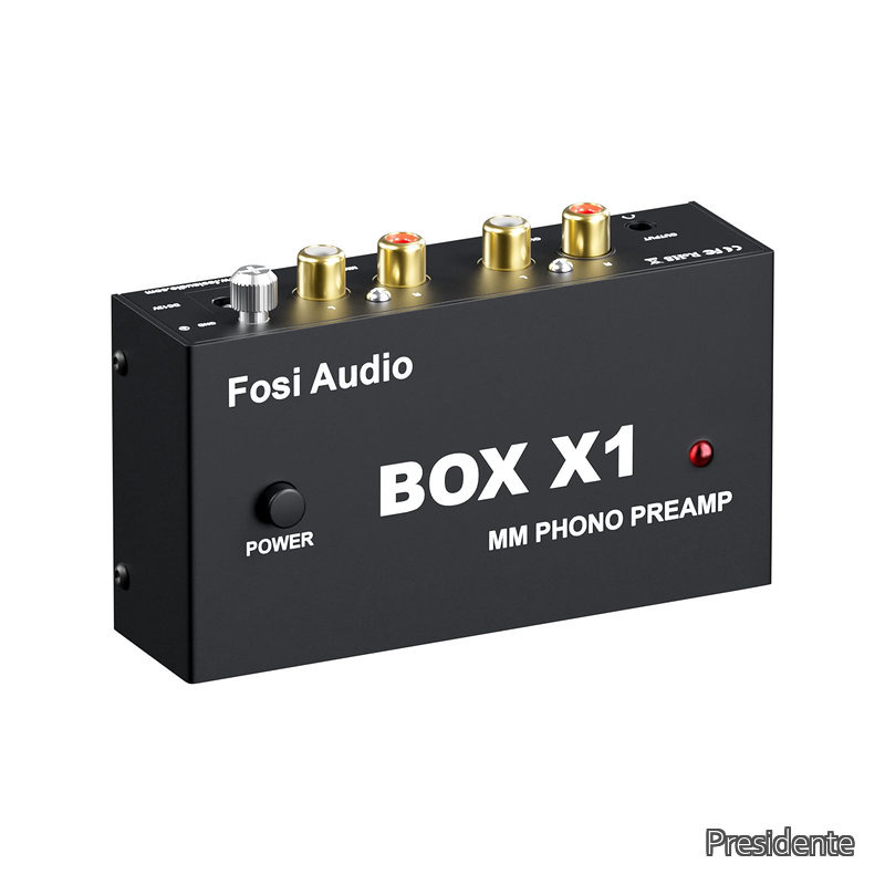 Audio BOX X1 フォノ プリアンプ MM ポータブルヘッドフォンアンプ 超コンパクトミニステレオ Phono 3.5MMヘッドフォン・RCA出力 蓄音機・レコードプレーヤー ターンテーブル用 DC12V電源アダプタ付き