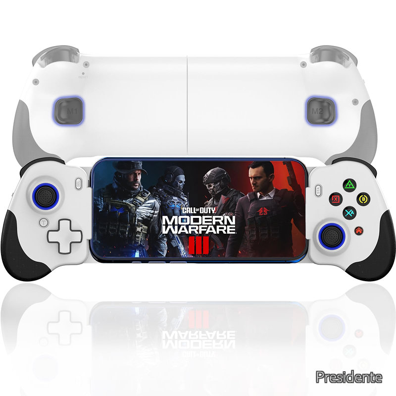 【送料無料】iPhone 16/iPhone 15シリーズおよびAndroid用USB Cモバイルゲームコントローラー（Type-C）、PS5/X-box/PCゲームをスマホでストリーミング、X-input/MFi/shootingplus V3モード搭載、連射/連射ホールド、ホール効果ジョイスティックおよびトリガー (白い)
