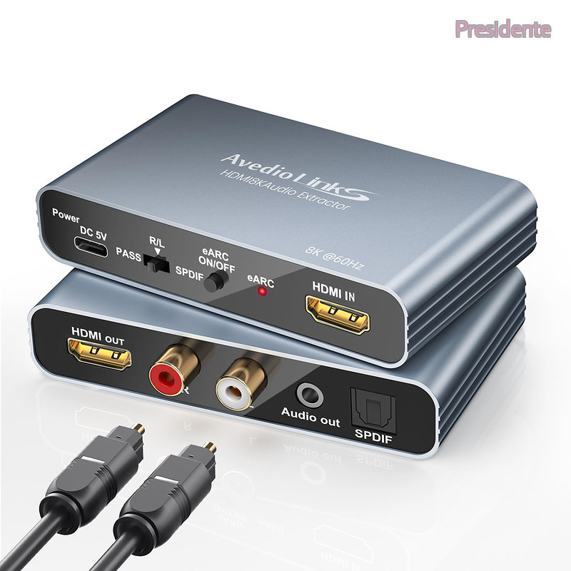 Full Wigs （Male） - 【送料無料】links 4K120Hz HDMI Audio Extractor 8K60Hz HDMI 2.1 音声分離器 光デジタル+RCA+3.5mm音声出力 5.1ch ARC/eARC CEC Dolby Atmos DTS AAC ALLM VRR PS5/Switch/Xbox対応 アルミ製 光デジタルケーブル付き