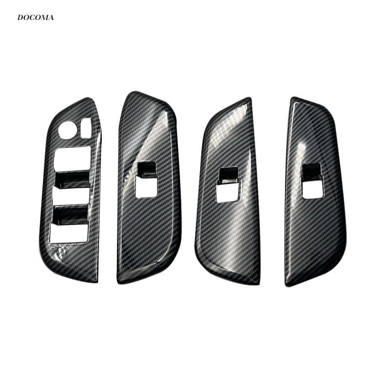 【送料無料】新型クラウンクロスオーバー 専用 パワーウィンドウ スイッチ カバー ドア ウィンドウ ボタン ドアスイッチパネル インテリアパネル 内装 パーツ アクセサリー ABS樹脂製 4PCS CROWN CROSSOVER TZSH35 AZSH35 2022年9月〜【カーボン調】HGME-BLK