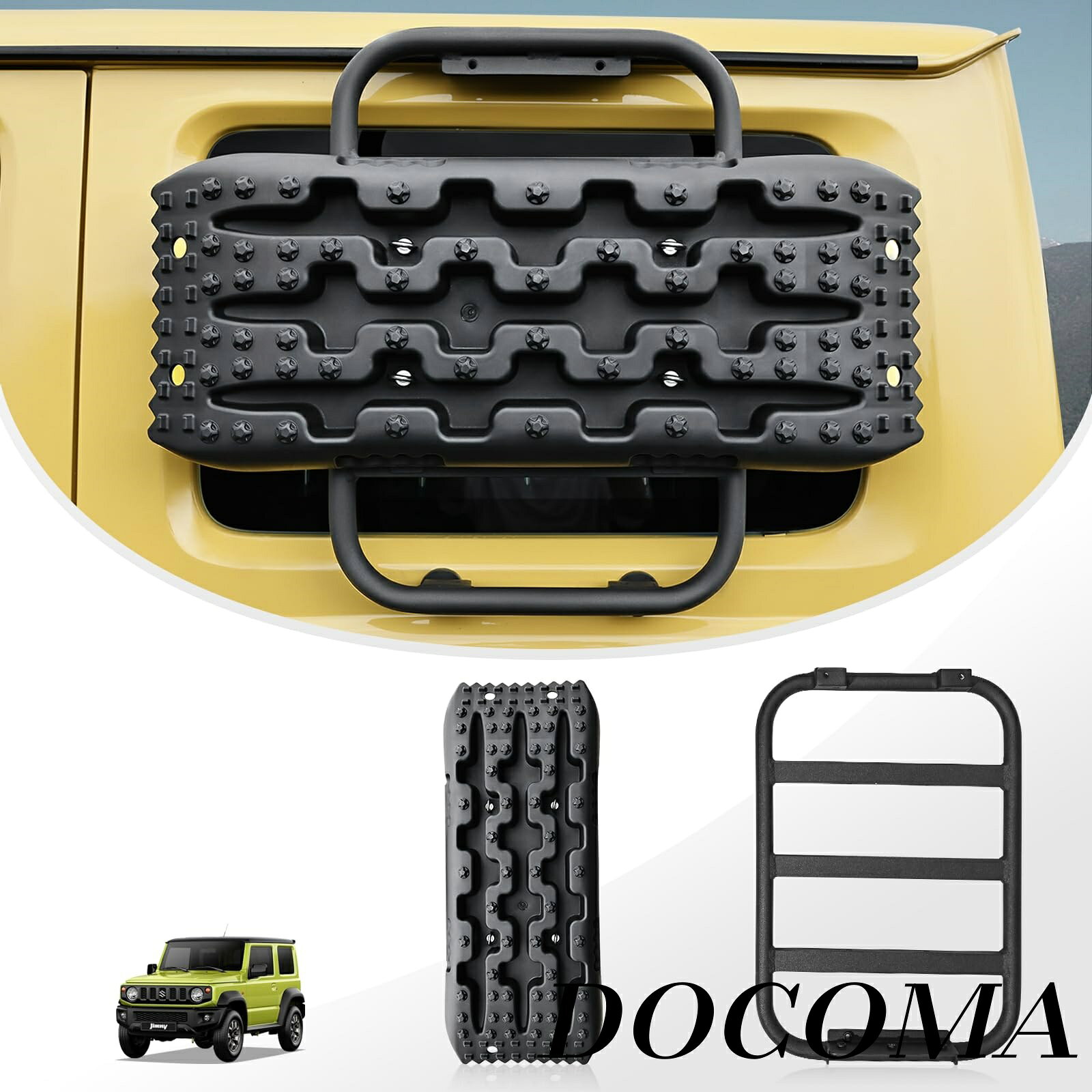 【適合車型】ジムニー サイドラダーと脱出ボードはスズキジムニー JB64型・ジムニーシエラ JB74型適用でご注文の前にご愛車に合うかどうかぜひご確認ください。現車採寸の完全車種?設計だから、車に「ったり」とフィットします。【実用デザイン】ジムニーのルーフに乗りたいなら、疑いなくジムニー ラダーで登るのは最も簡単な方法です。後ルーフを洗うことも易くなり、ルーフの上を静かに座る、少し横になるも構いません。こうしたら旅の途中で遠い色を見えます。それだけでなく、路面コンディションが悪いときにクルマをトラブルから救ってくださいます。【商品仕様】 素材: 高耐久ポリプロピレン　　　色: ブラック　 取り付け方式: ドリップレール掛け + マグネット吸着+プルリングネジ取り付け セット内容：サイドドアラダー×1、レスキューボード×1。【強力なマグネット固定】このジムニー サイドラダーの上部はブラケットで固定し、下部は「マグネット」でラダーを固定します。運転中でも緩みにくくしかっり車に装着できるという安心な設計です。【長く使える製品】セットには 2 つの部分が含まれています。タイヤがスリップして車が動かなくなってしまった時にも慌てることなく対処できるタイヤエスケープパネルです。【弊店について】AMWMORVはジムニーの部品の製造と販売に特化した専門店です。ジムニーアクセサリー関連の新商品も続々開発中ですので、ご期待ください。いつでもお客様のご意見をお待ちしております。ジムニーのアクセサリーは今後も続々と登場する予定だ。【適合車型】ジムニー サイドラダーと脱出ボードはスズキジムニー JB64型・ジムニーシエラ JB74型適用でご注文の前にご愛車に合うかどうかぜひご確認ください。現車採寸の完全車種?設計だから、車に「ったり」とフィットします。 【実用デザイン】ジムニーのルーフに乗りたいなら、疑いなくジムニー ラダーで登るのは最も簡単な方法です。後ルーフを洗うことも易くなり、ルーフの上を静かに座る、少し横になるも構いません。こうしたら旅の途中で遠い色を見えます。それだけでなく、路面コンディションが悪いときにクルマをトラブルから救ってくださいます。 【商品仕様】 素材: 高耐久ポリプロピレン　　　色: ブラック　 取り付け方式: ドリップレール掛け + マグネット吸着+プルリングネジ取り付け セット内容：サイドドアラダー×1、レスキューボード×1。 【強力なマグネット固定】このジムニー サイドラダーの上部はブラケットで固定し、下部は「マグネット」でラダーを固定します。運転中でも緩みにくくしかっり車に装着できるという安心な設計です。 【長く使える製品】セットには 2 つの部分が含まれています。タイヤがスリップして車が動かなくなってしまった時にも慌てることなく対処できるタイヤエスケープパネルです。 【弊店について】AMWMORVはジムニーの部品の製造と販売に特化した専門店です。ジムニーアクセサリー関連の新商品も続々開発中ですので、ご期待ください。いつでもお客様のご意見をお待ちしております。ジムニーのアクセサリーは今後も続々と登場する予定だ。