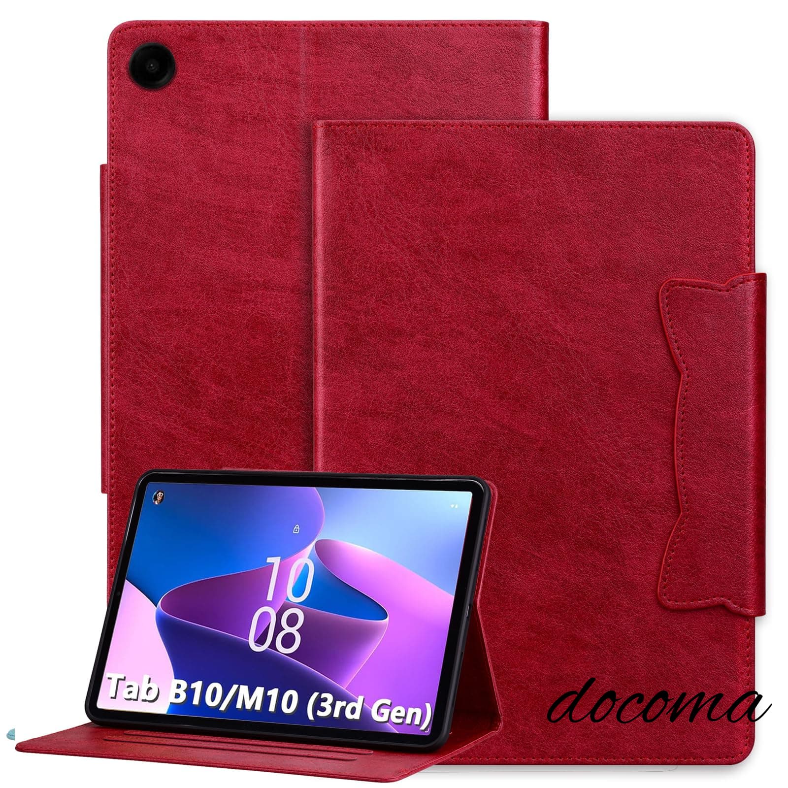 Rakuten - 【送料無料】lenovo tab m10 3rd gen ケース(TB-328FU 328XU) Lenovo Tab M10 Plus (3rd Gen) ケース レノボタブレットM10 3rd Gen ケース Lenovo Tab B10 3rd Gen ケース かわいい猫耳 スタンド機能 耐衝撃 高級PUレザー カード収納 磁石クリップ 全面保護[レッド]