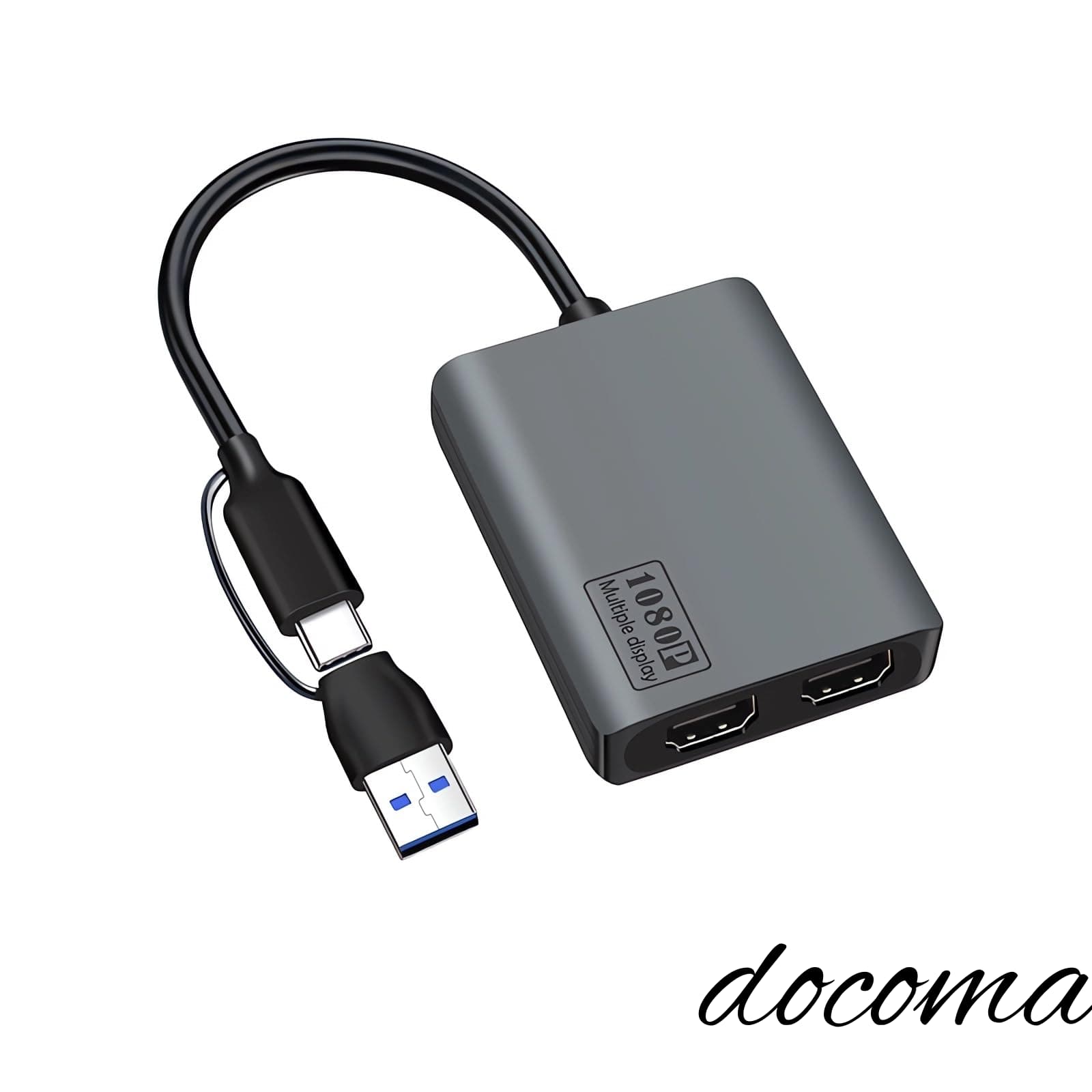 3.0/type-C対応デュアルHDMIディスプレイアダプタ MST USB A/C HDMI 変換アダプタ US B-A/C ポート 拡張 1920*1080P 60Hz US B Type A/C から デュアル HDM Iハブ Windows、mac OSラップトップ、モニター、HDTV に適した拡張/ミラー モードをサポート