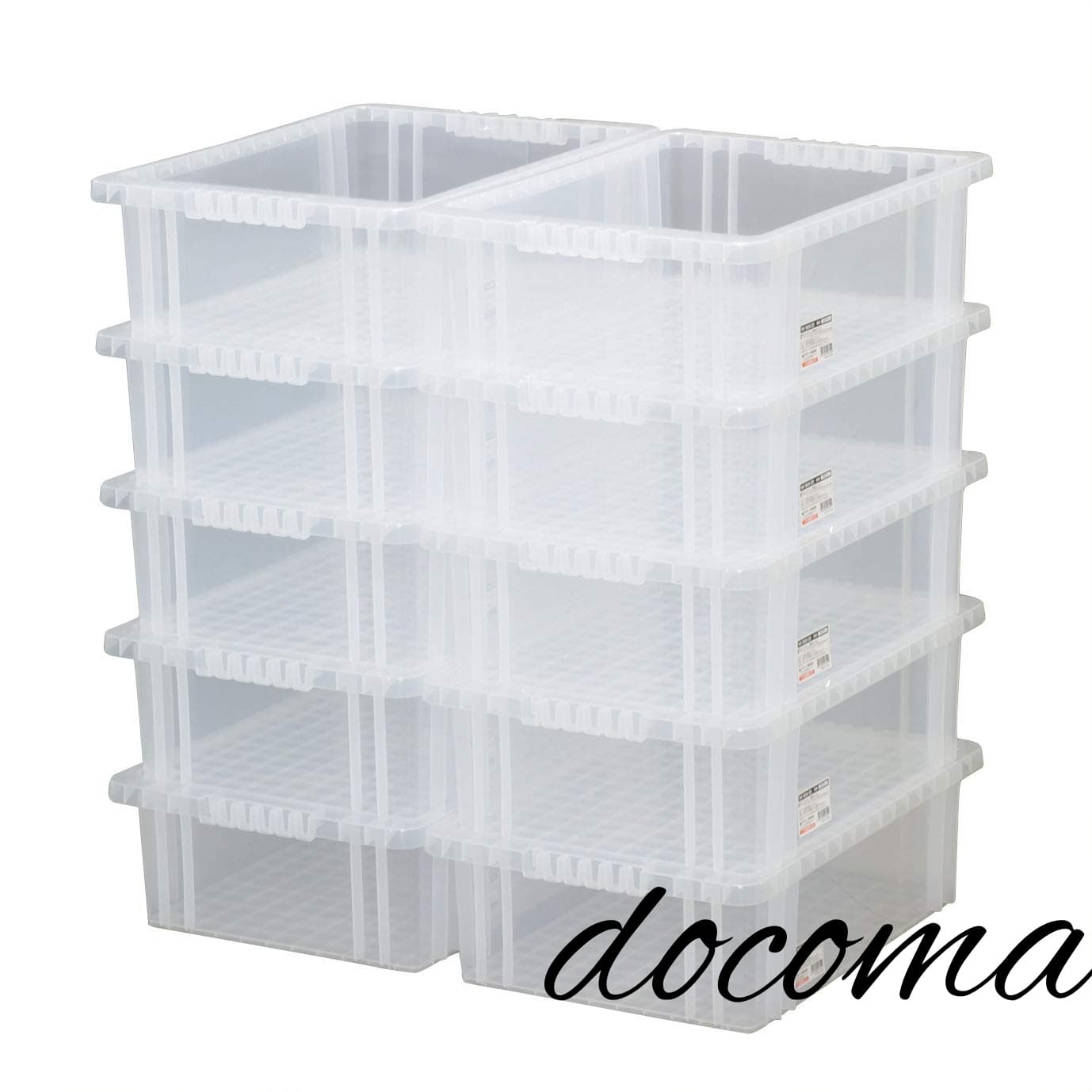 【送料無料】収納ボックス NVボックス #22 クリア 奥行53.6×高さ16.2×幅37cm 10個セット