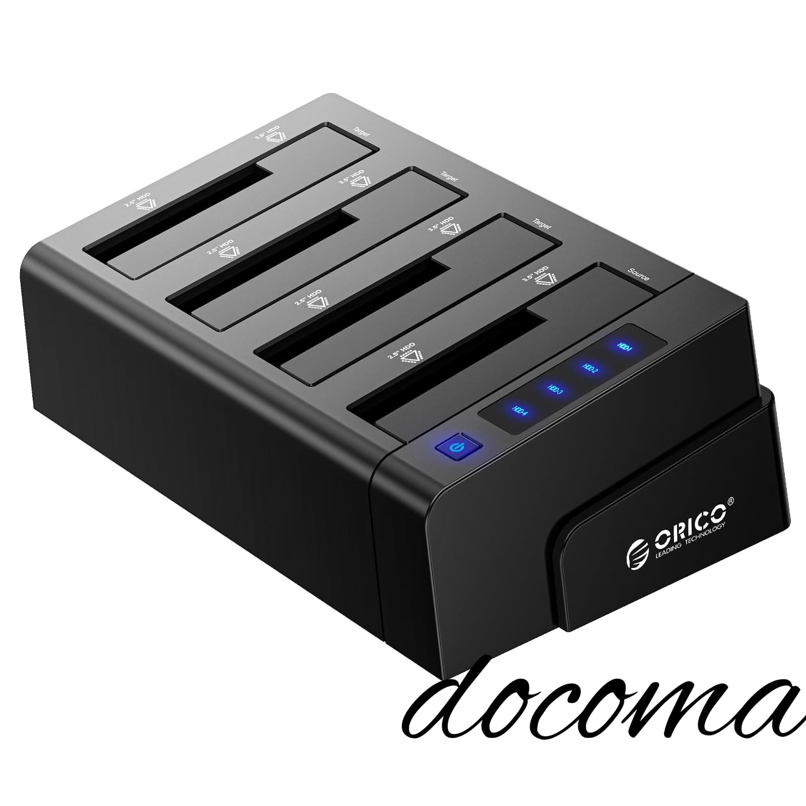 【送料無料】USB3.0 HDDケース クローン機能付き 2.5 / 3.5インチ SATA HDD/SSD 対応 4ベイ ハードディスクケース 工具不要 10TB*4台対応 電源アダプター付 ブラック 6648US3