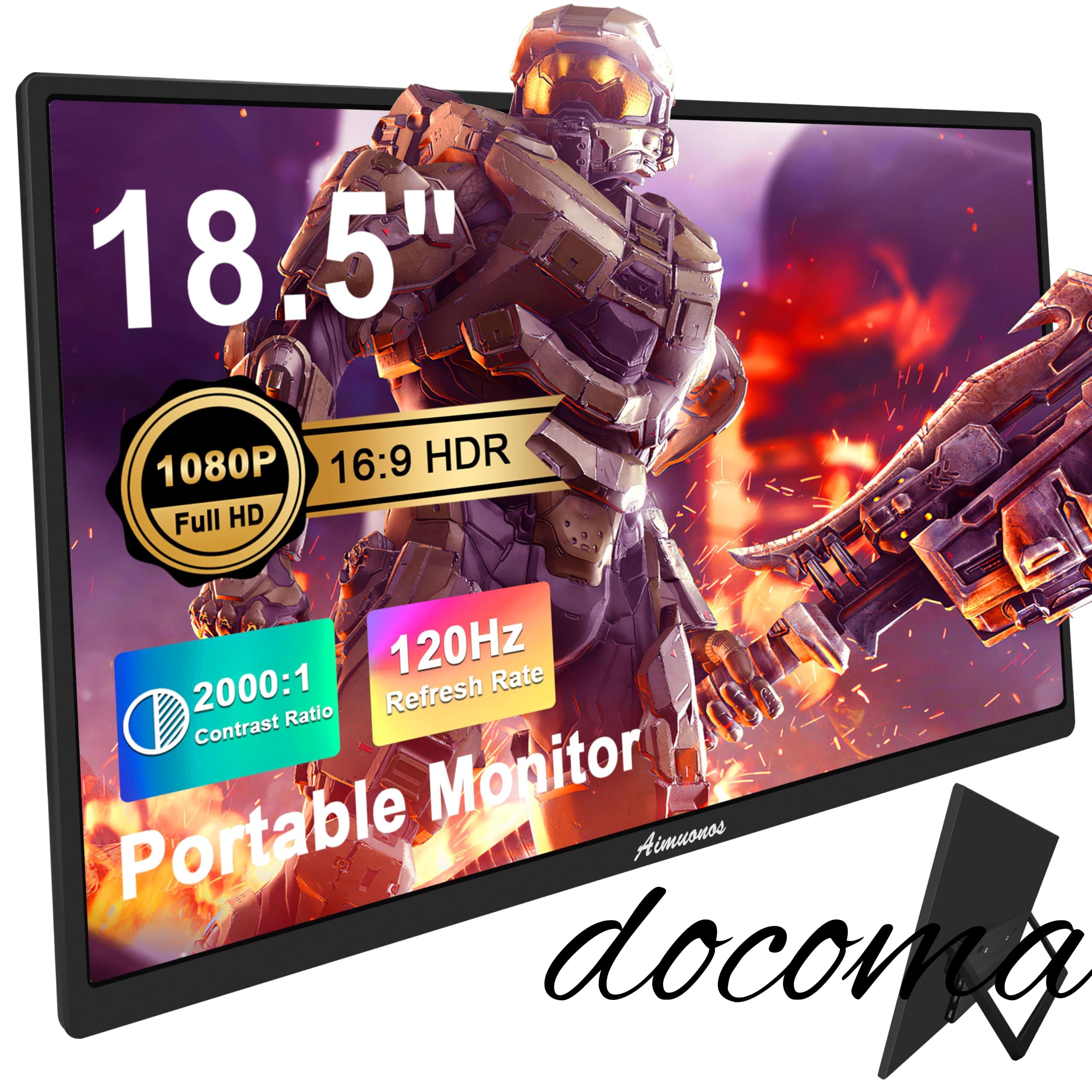 Rakuten - 【送料無料】ポータブルモニター 超薄型0.3インチ 1080P IPS 光沢 120Hz ゲームモニター USB-C/HDMI接続 外部ディスプレイ スリム軽量2.4ポンド PS5/Swi-tch/Xbox/PC/Mac対応 在宅勤務 出張 旅行に
