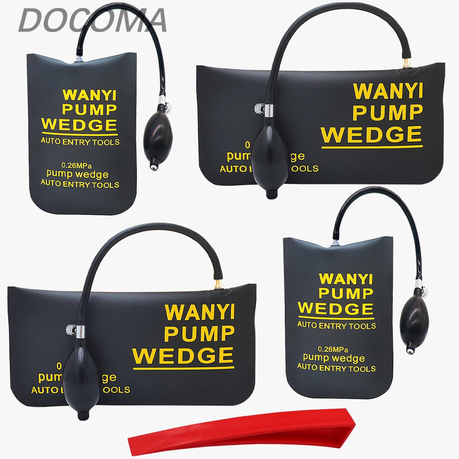 【送料無料】強度TPU製品 ジャッキアップ エアーウェッジ車ドアロック 解除補助工具 ドアロック解除 エアーインフレーター ジャッキアップ 300KG対応 ジャッキ エアー(2 大きな長方形+2 つの小さな長方形)
