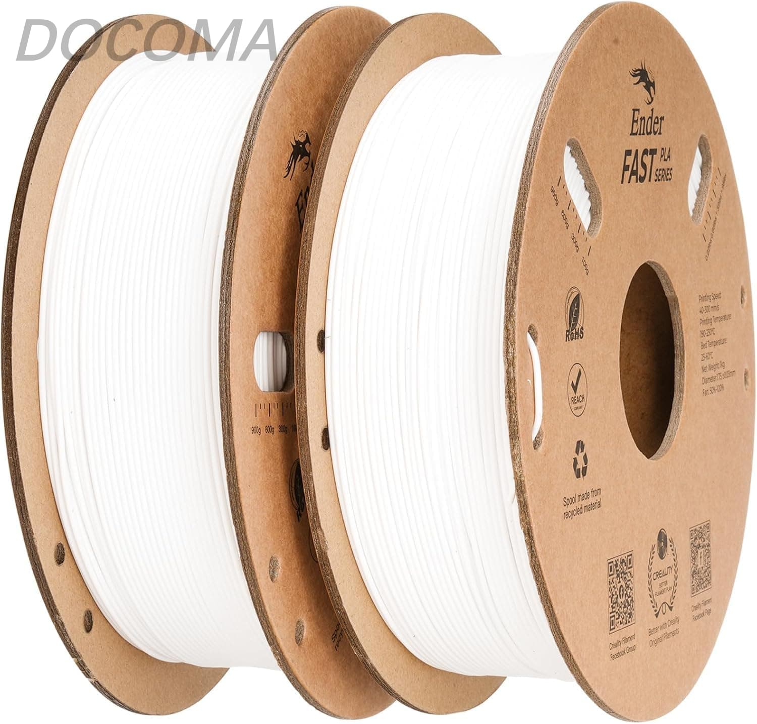 樂天商城 - 【送料無料】Ender-Fast-PLA フィラメント 2パックセット 高速印刷30-300mm/s 1.75mm径 1kg*2パック合計2kg 寸法精度±0.03mm 3Dプリンター用フィラメント もつれず 目詰まりなし ゆがみがない 反りなし 3Dプリンタ造形材料 K2/K2 Pro/K2 Plusに対応 ほとんどのFDM3Dプリンタ