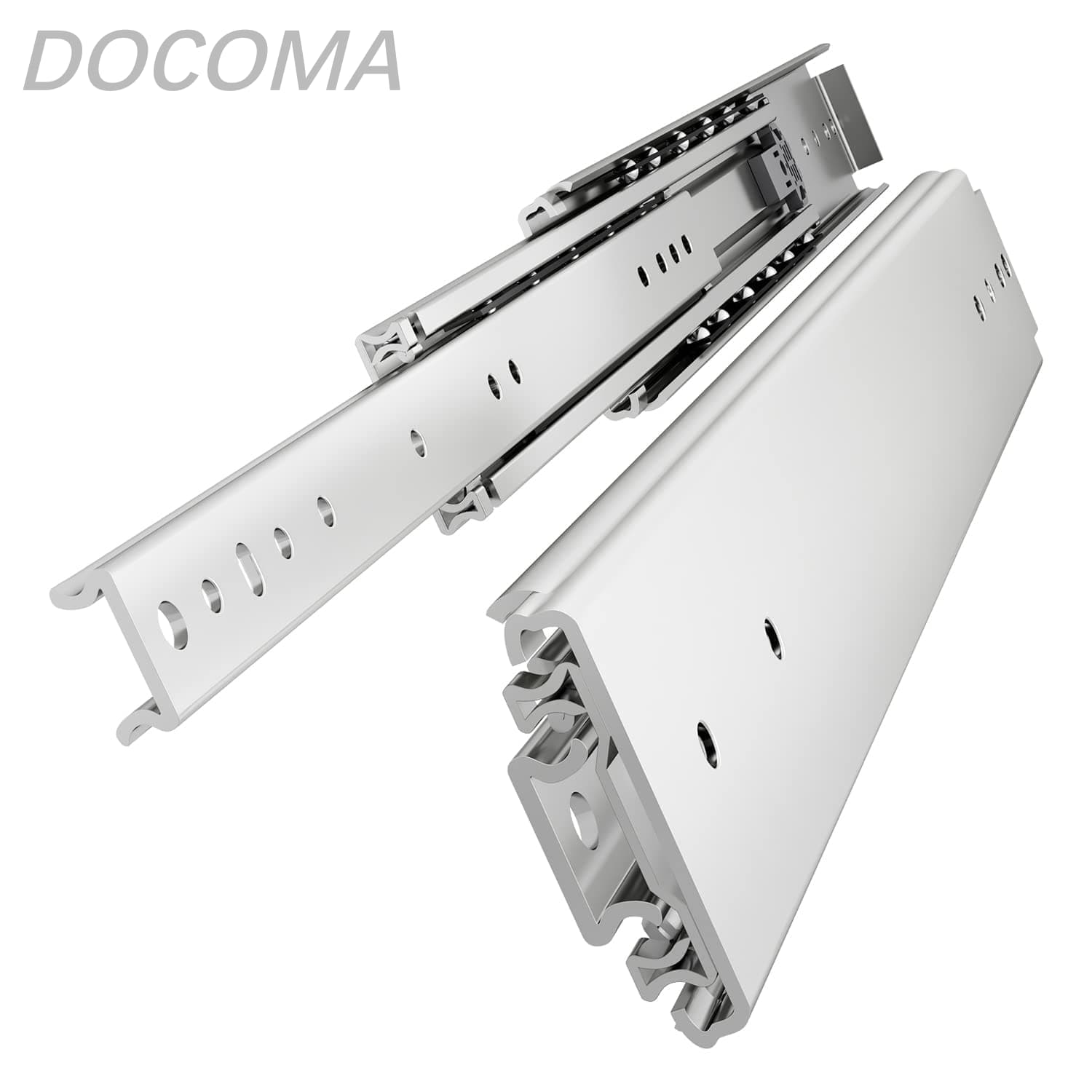 Rakuten - 【送料無料】超重量用スライドレール 600mm #A76 幅76mm/204kg耐荷重 3段フルエクステンション 産業用サイドマウントレール 左右1セット