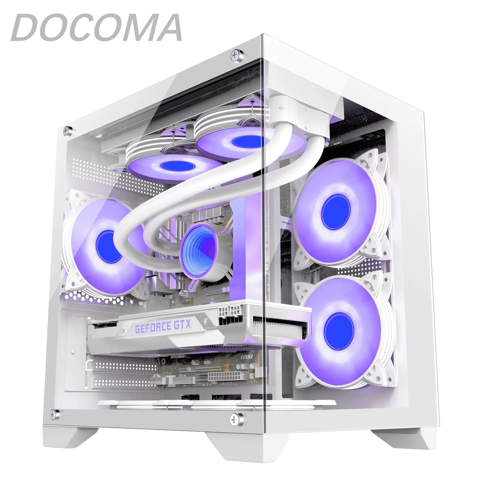 Rakuten - 【送料無料】pcケース ミドルタワー pcケース 強化ガラスモデル micro-atx ホワイト（White）