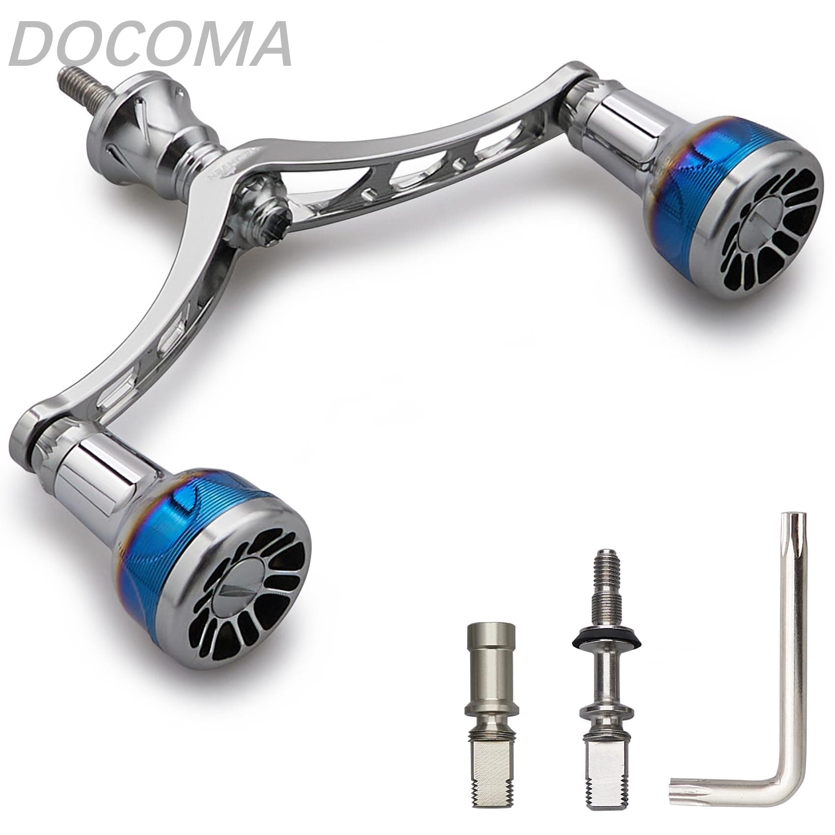 Rakuten - 【送料無料】98/110mm リール ハンドル シマノ(Shimano) ダイワ(DAIWA) 通用 スピニングリール用 Arch Engine Series (110mm - ガンメタル) (331)