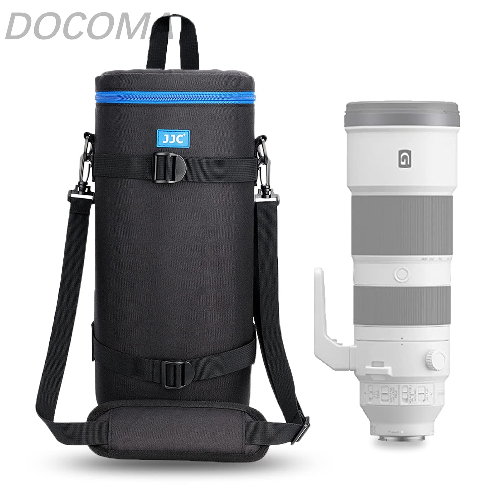 乐天商城 - 【送料無料】望遠レンズケース レンズポーチ ?140 x 370mm サイズ用 Sony FE 200-600mm F5.6-6.3 G OSS (SEL200600G) & Nikon Z 180-600mm f / 5.6-6.3 VR & NIKKOR Z 600mm f/6.3 VR S などのカメラレンズ ポリエステル製 撥水 耐衝撃 保護カバー 厚手 ショルダーストラップ