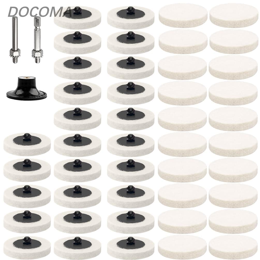 Other - 【送料無料】ポリッシャー バフ 50mm 羊毛 フェルトバフ 六角軸 電動ドリル バフ ポリッシャー 車 ガラス研磨用バフ (フェルトバフ 45枚セット)