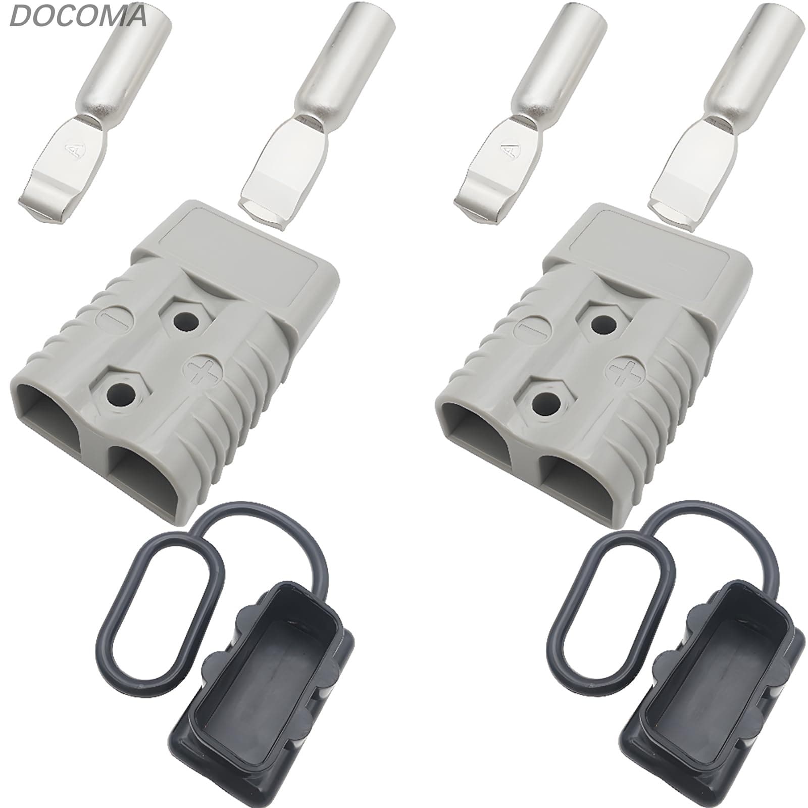 【送料無料】175A 600V バッテリーコネクタ バッテリークイックコネクトディスコネクトコネクター 1/0-2 AWGワイヤに適合，車 ボート キャラバン キャンパー用（グレー）