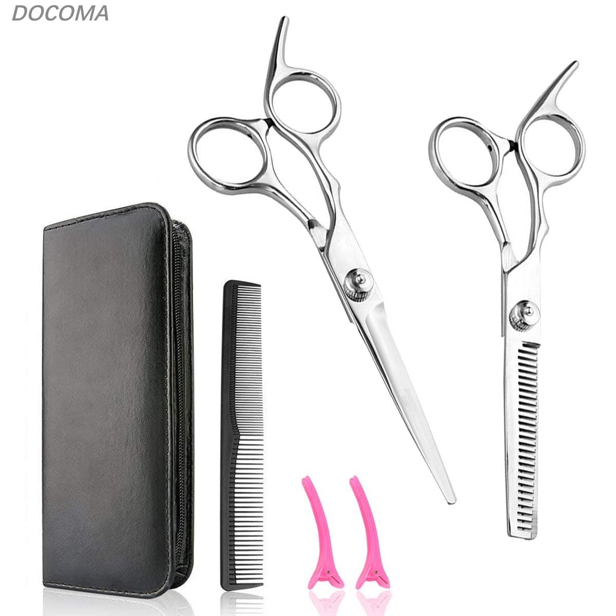 樂天商城 - 【送料無料】散髪 ヘアカット すきばさみ セット ハサミ シザー 左右 プロ 初心者 美容師 理容師 セルフカット カットはさみ ケース付 クリップピン付