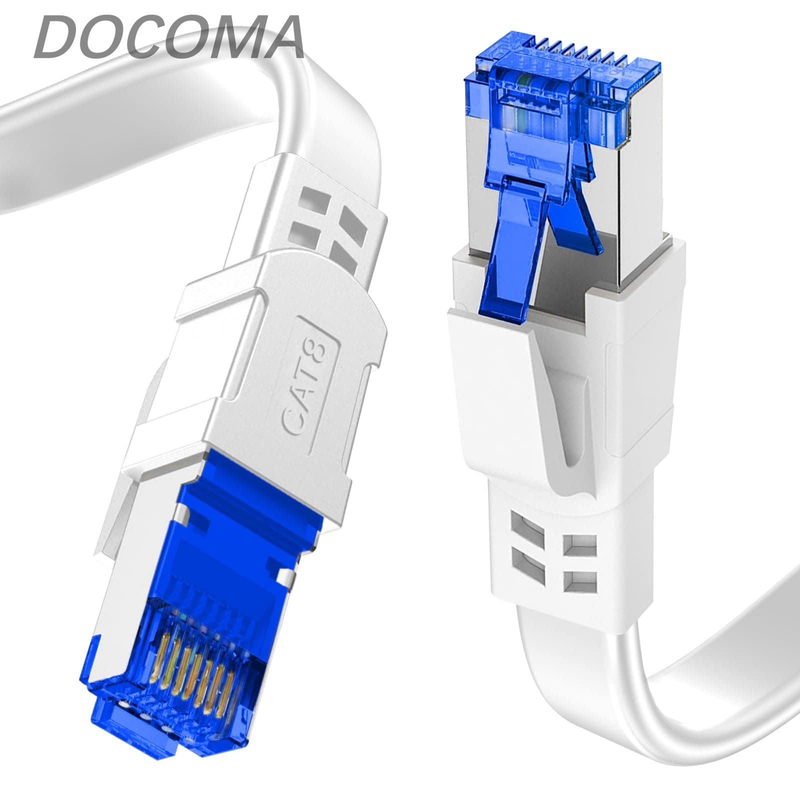 30m CAT8 Soohut 高速 40Gbps/2000MHz ランケーブル RJ45 コネクタ インターネット フラット LANケーブル 爪折れ防止 屋外用 シールド モデム ルータ PS3 PS4 Xbox等に対応