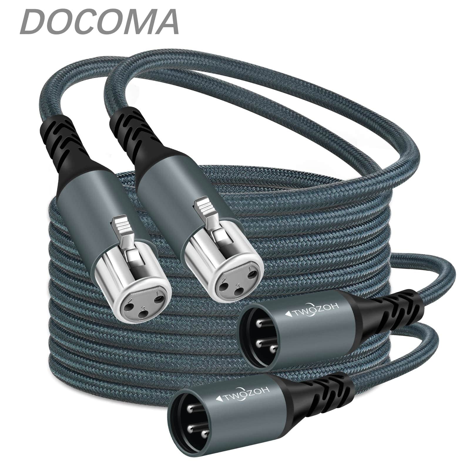 樂天商城 - 【送料無料】オス-メス オーディオケーブル5M 2本入り 編組バランス3ピン XLR マイクケーブル(Profesional/Hifi) 適格請求書発行可
