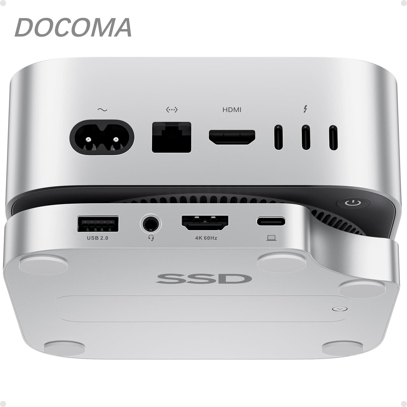 Rakuten - 【送料無料】9 1 C ハブ Mac Mini M4/ M4 Pro 2024用 ドッキングステーション up to 4TB 容量拡張 アクセサリー M.2 SSDスロット付 1 x HDMI 4K 60Hz 3 x USB-A 2.0 1 x 3.5mm