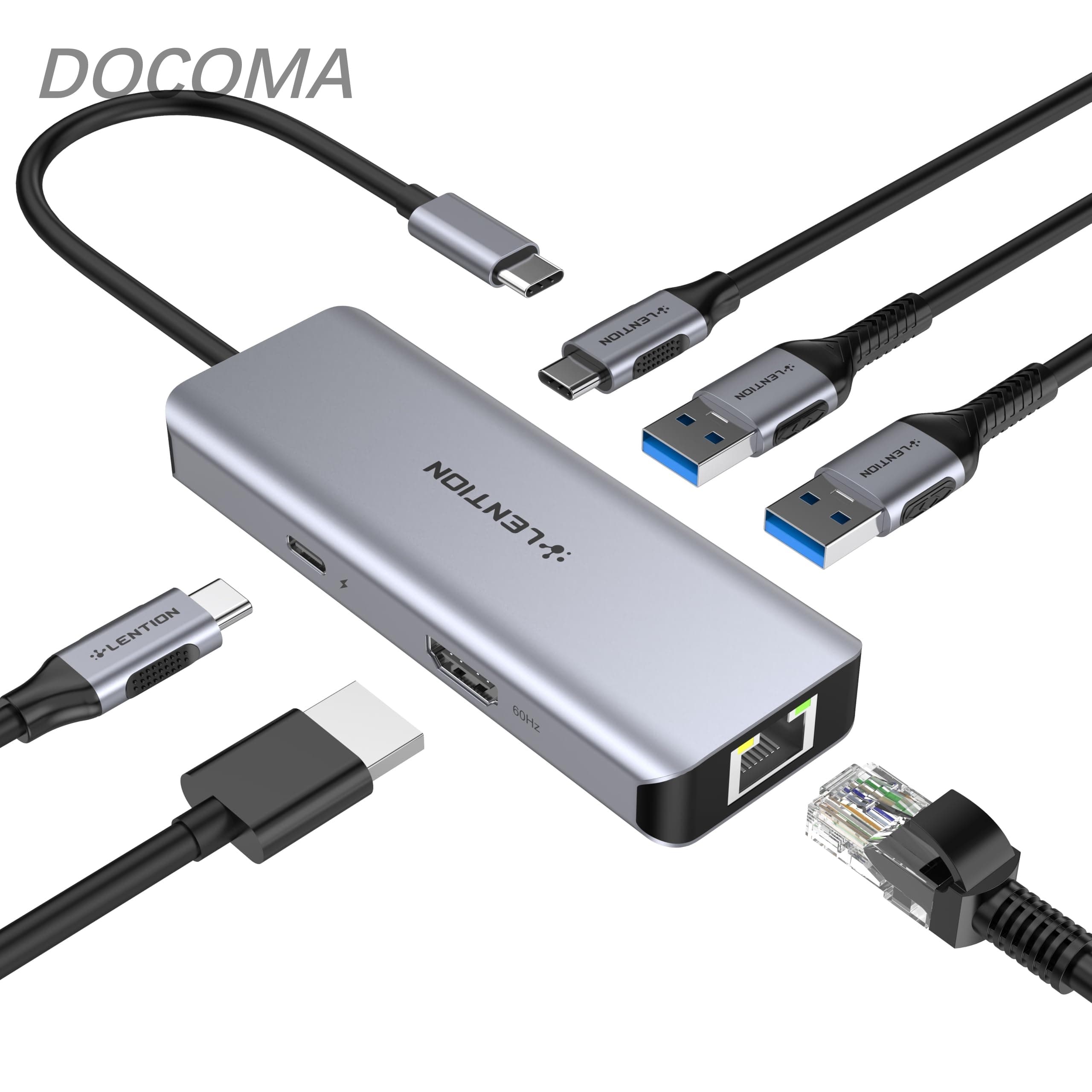 【送料無料】B-C 6-in-1 有線LANアダプター ハブ 4K@60Hz HDMI出力 100W PD充電 ギガビットイーサネット USB3.0ポート搭載 MacBook Pro/Air M1/M2/M3/M4/M5 iPad Pro Dell XPS
