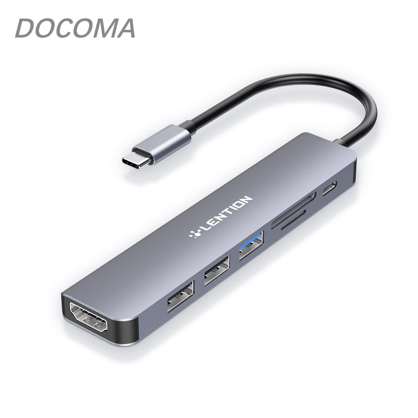 Rakuten - 【送料無料】7n1 USB C ハブ CB-CE18 USB3.0 Micro SD/SDカードリーダー 100W PD給電 4K HDMI Type C タイプc 変換アダプタ スリム 小型 電源 Macドック MacBook Pro Air、iPhone 15