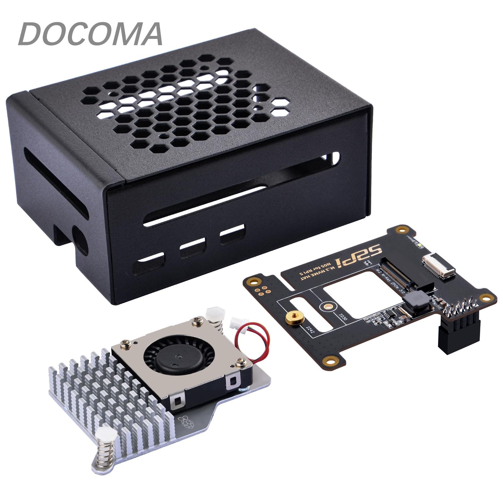 【送料無料】PCIe M.2 NVMe SSD ボード、メタルケースセット Raspberry Pi 5 用｜スタイル選択可（クーラー・電源付きモデルあり） (05..