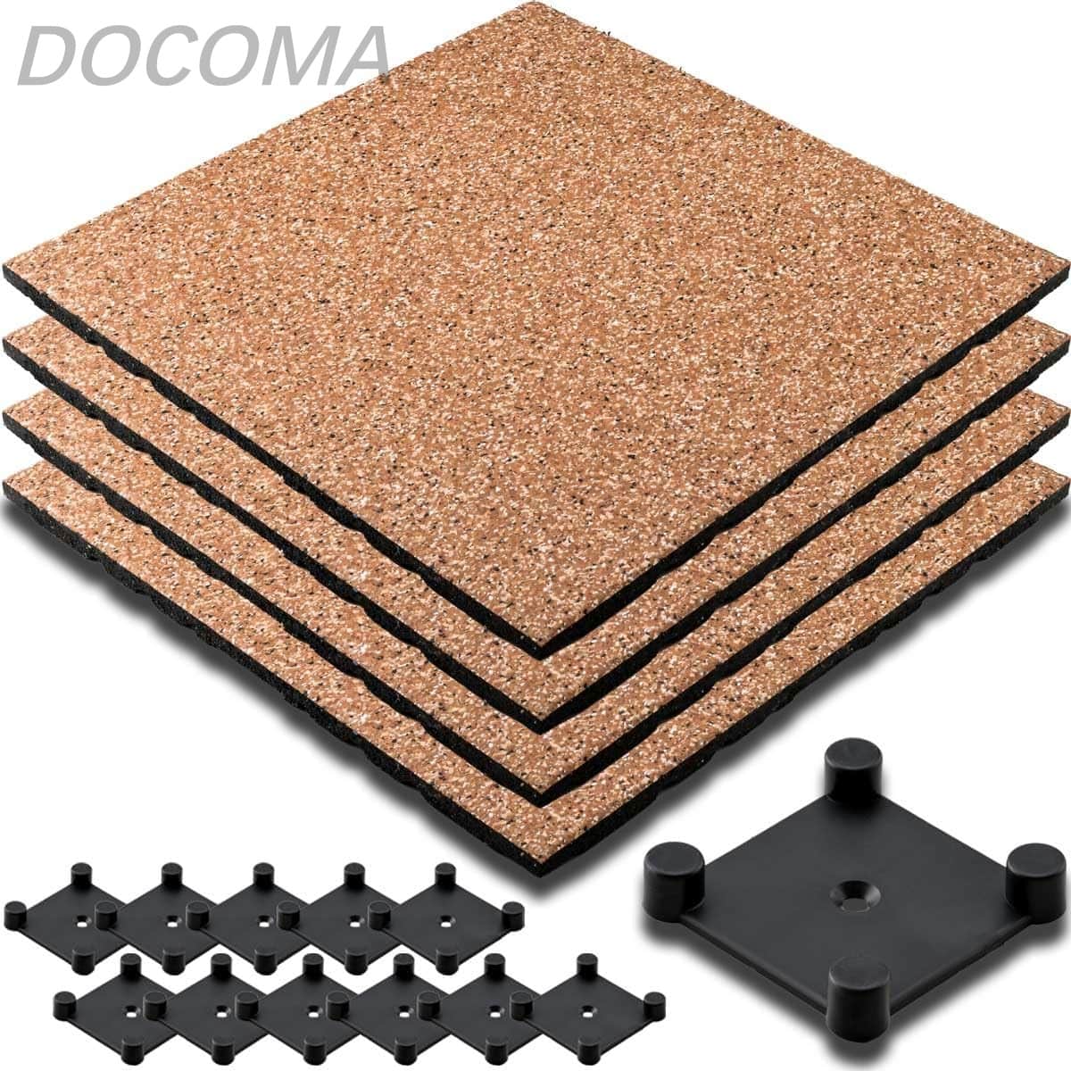 乐天商城 - 【送料無料】トレーニング ゴム マット フィットネス ラバーフロア 50cm*50cm 2cm厚 1平米 ウッドカラー