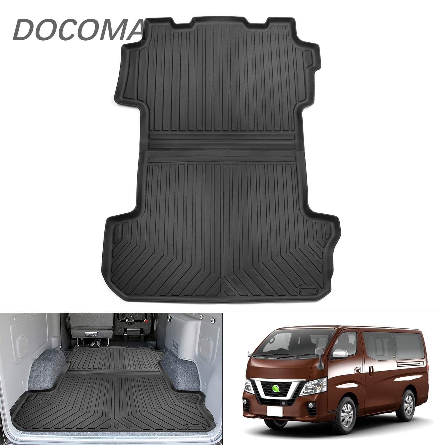 Rakuten - 【送料無料】E26 NV350 キャラバン トランクマット ラゲッジマット GX専用 5人乗り用 2017年7月? 立体 カーゴマット 3D ラゲージトレイ TPO材質 車種専用設計 防水性 耐摩擦 耐汚れ ブラック 2枚セット (E26 NV350 キャラバン ブラック【2PCS】)