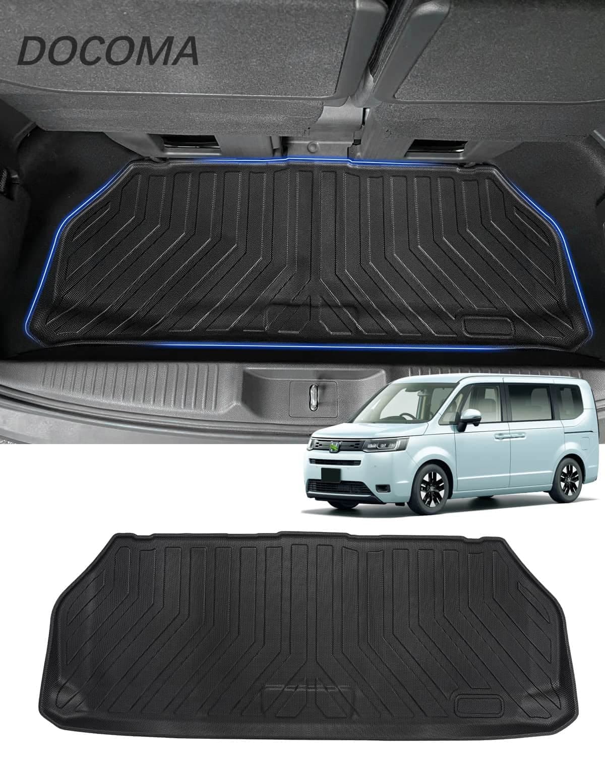 新型 ステップワゴン RP6 RP7 RP8型 3D ラゲッジマット ラゲッジアンダーマット 荷室下 ラゲッジトレイ STEPWAGON RP系 2022年5月〜 トランクマット 防水 耐摩擦 耐汚れ 抗菌性 TPE素材 車種専用 装着簡単 ブラック 純正交換 1PCS (新型ステップワゴン RP6/7/8型