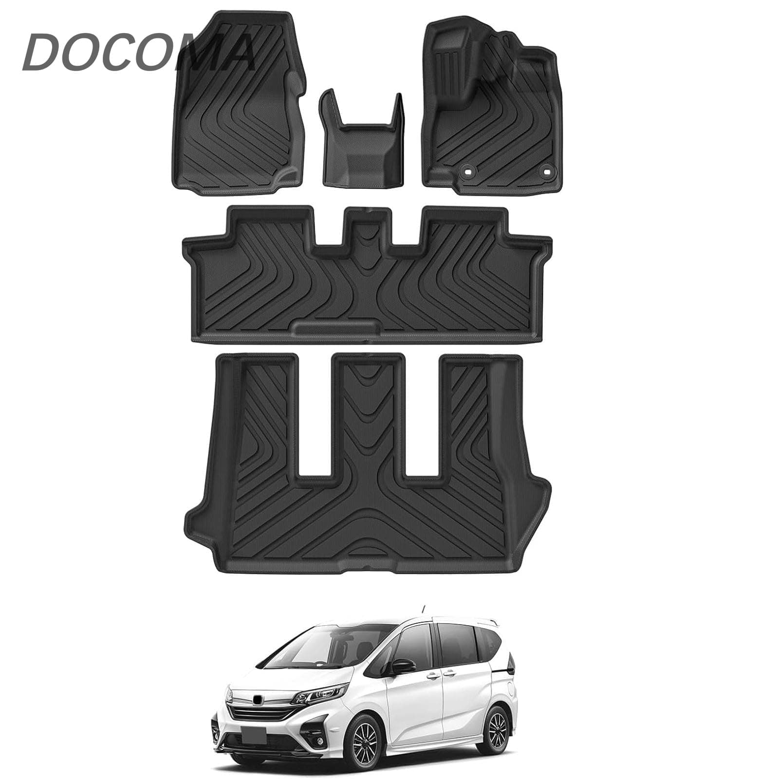 乐天商城 - 【送料無料】ホンダ フリード GB系 専用 フロアマット+ラゲッジマット Honda Freed gb5 gb6 gb7 gb8 3D立体カーマット 縁高 防水 トランクマット カスタムパーツ TPE素材 耐汚れ 滑り止め(ホンダ フリードGB系 フロアマット+ラゲッジマット 5点セット)