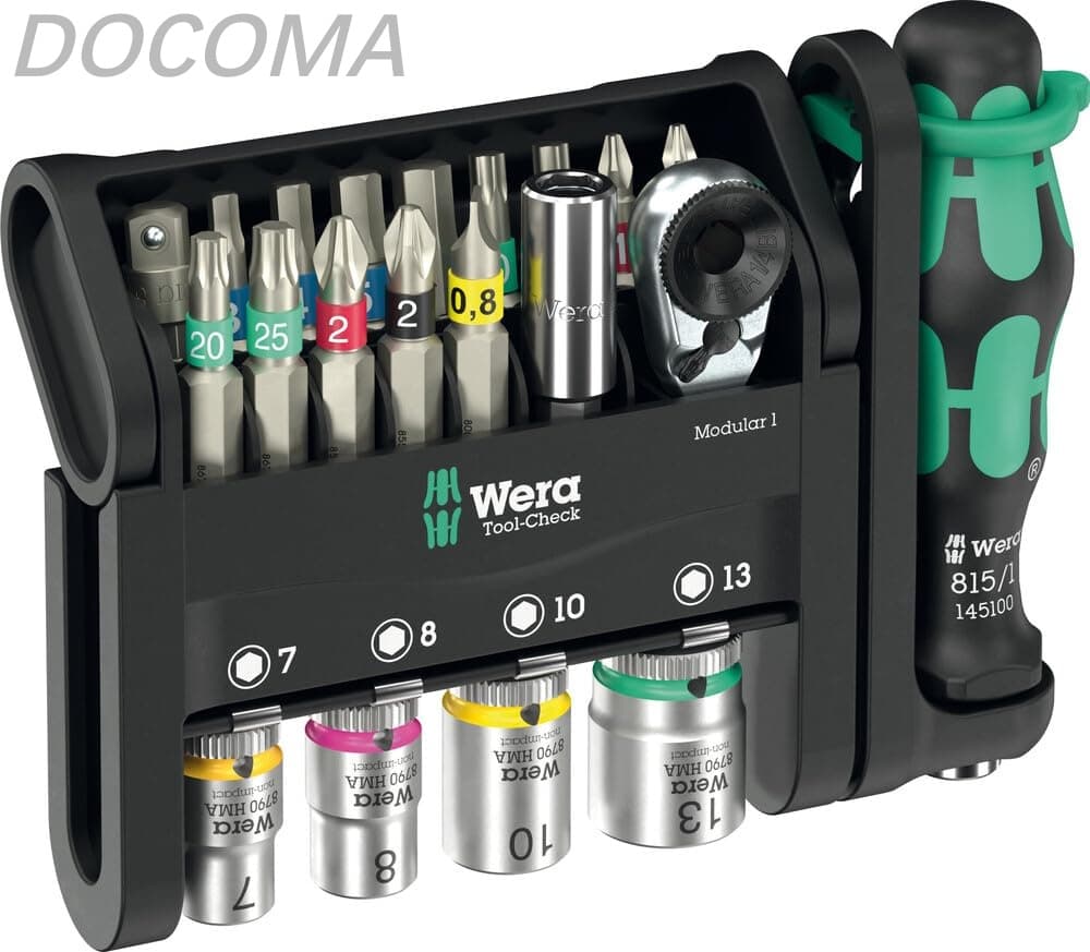 ヴェラ 21点組 1/4" ラチェットビットセット Tool-Check Modular 収納ケース付 049000