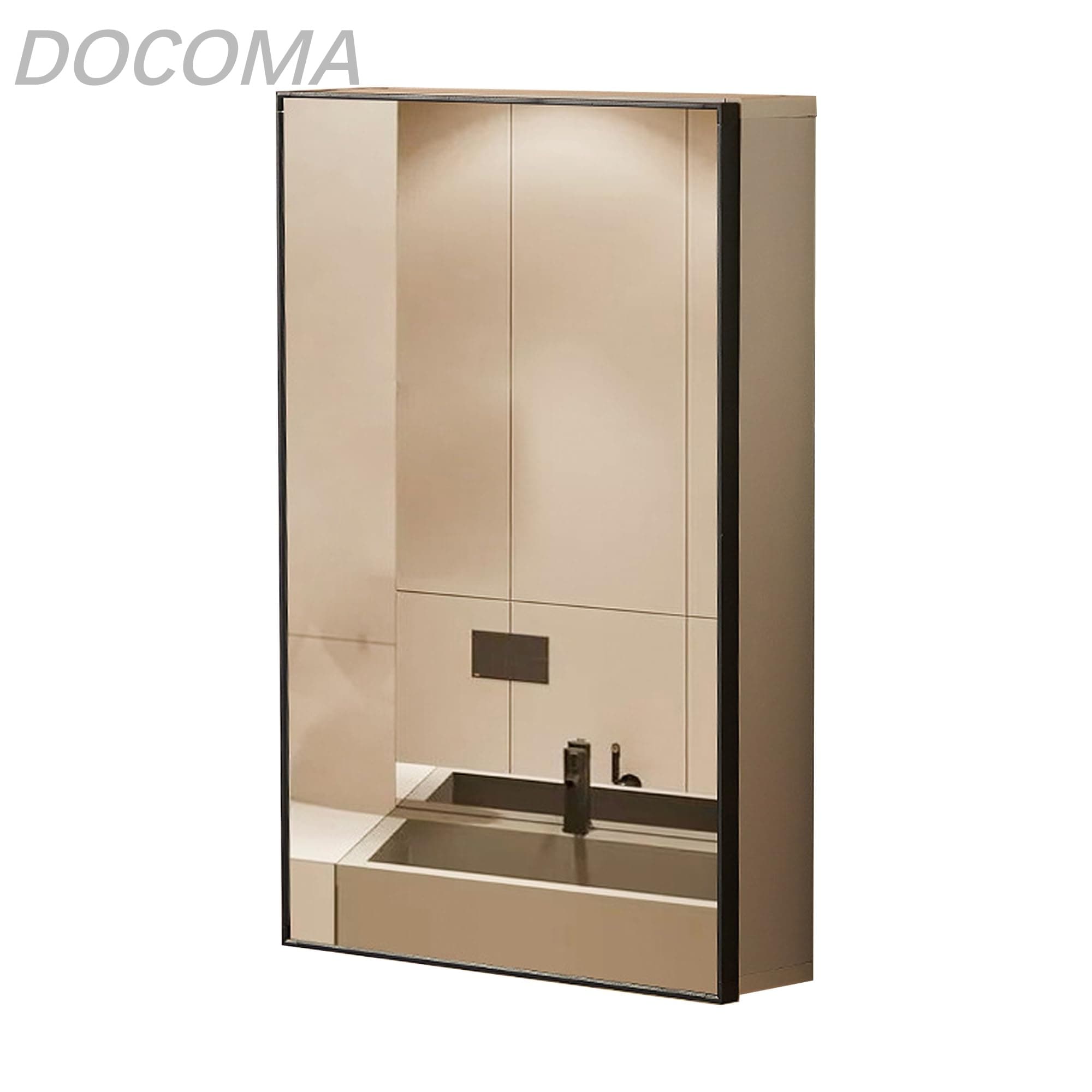 樂天商城 - 【送料無料】40x60CM ミラーキャビネット 洗面台 鏡 洗面台 ミラーキャビネットのみ 浴室防曇鏡 収納棚 壁掛け 除曇 タッチパネル LED スペースアルミニウム（グレー/レギュラー）