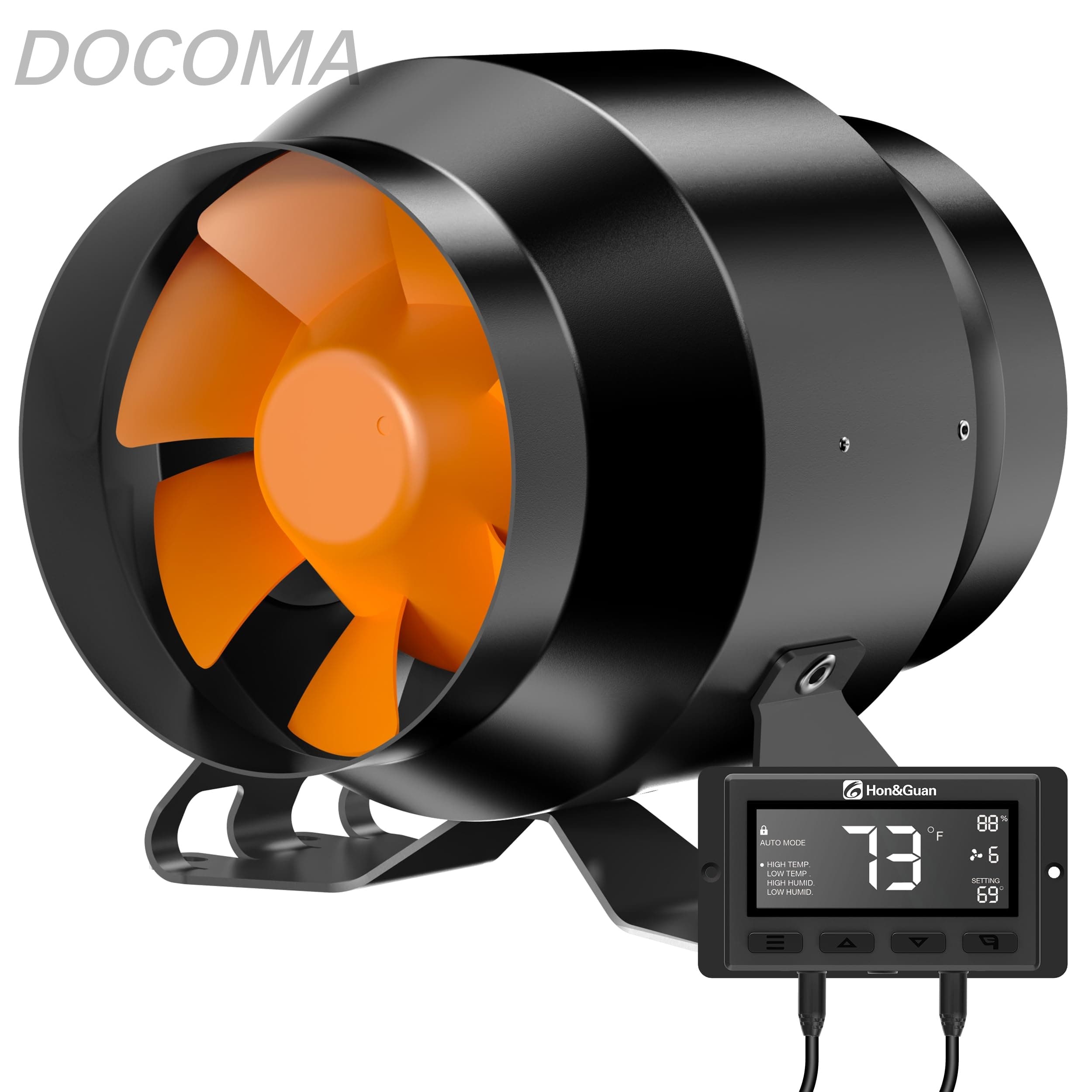 乐天商城 - 【送料無料】ダクトファン 100mm 強力 360m3/h【インボイス制度登録店】中間取付型 金属型 ダクト用 換気扇 スマートコントローラー付き 温度湿度にて自動オンオフ 省エネ 静音 塗装ブース用 家焼肉 丸形タイプ 産業用換気扇 取扱説明書付(HI-100PED ブラック)