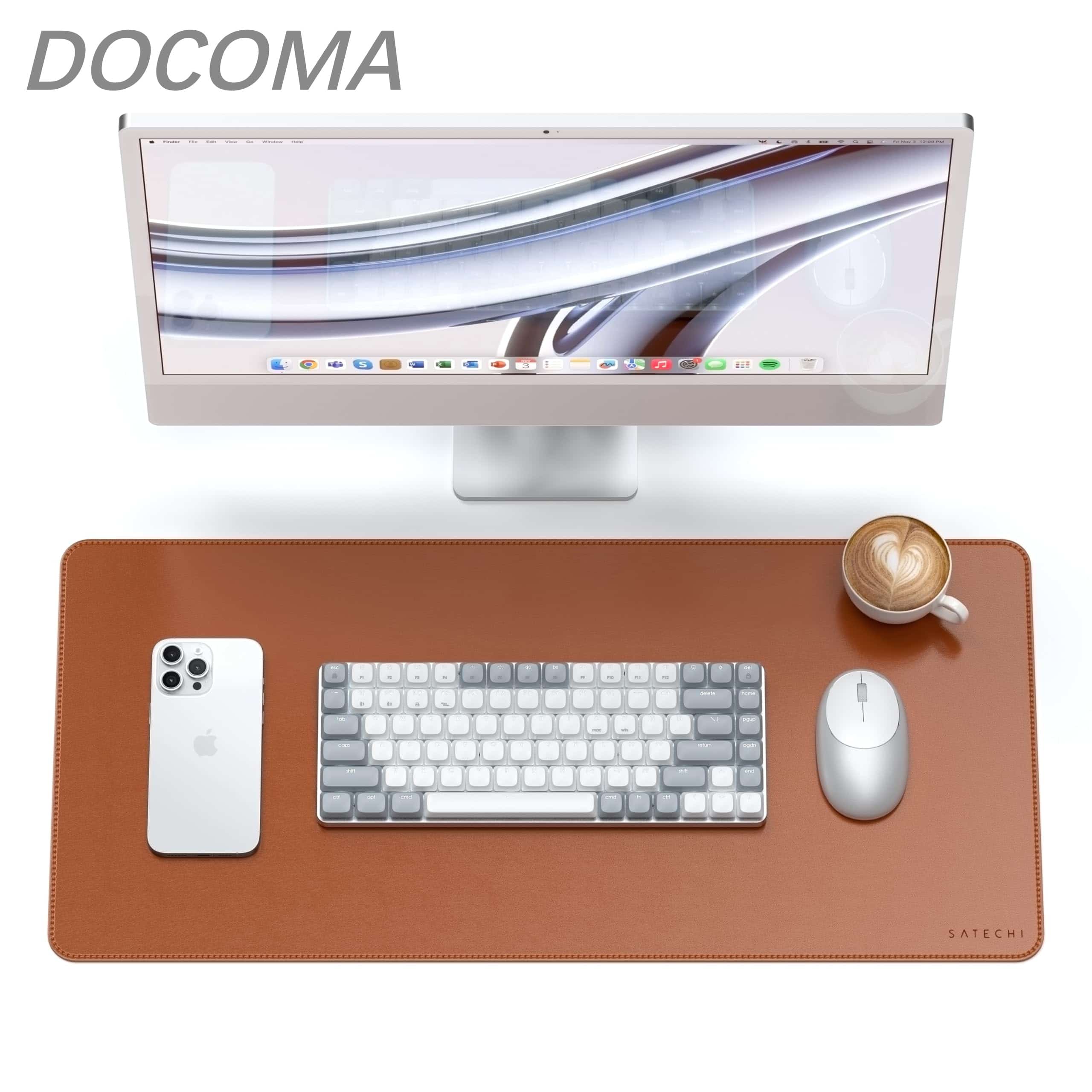【送料無料】SATECHI ヴィーガンレザーデスクマット 両面 大型マウスパッド 革製 防水 、ゲーミング・ オフィス・リモートワークデスクパッド (68 x 31.5 x 0.3cm) (ブラウン) docoma-10053135 ドゥコマ パッケージ画像