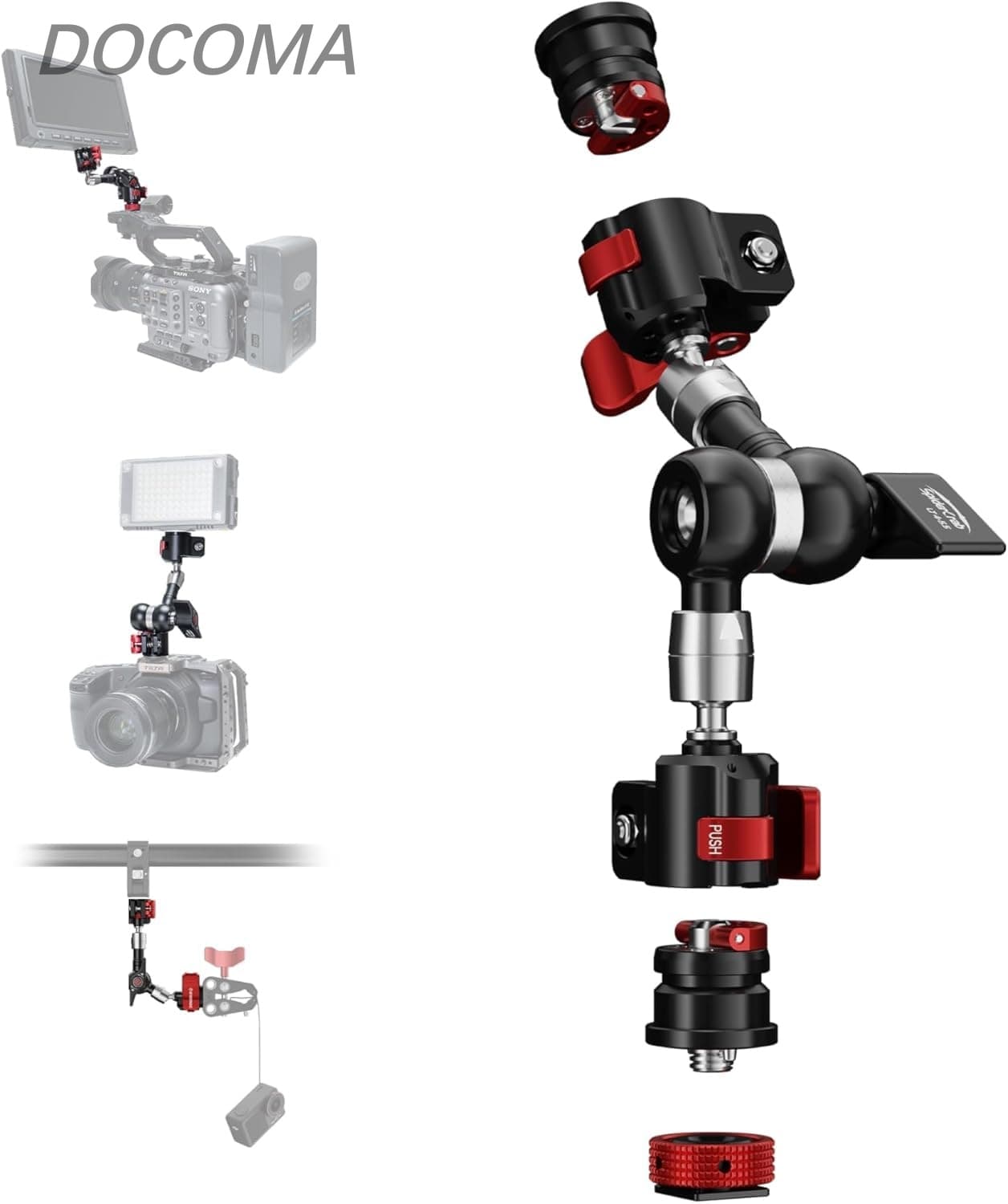 Other - 【送料無料】Spider Crabマジックアームクランプ 7インチ(17.8cm) 調整可能フリクションパワー咬合マジックアーム1/4'' & 3/8''ネジ付きデジタル一眼レフカメラリグ/LCDモニター/LEDライト用 MA3-4