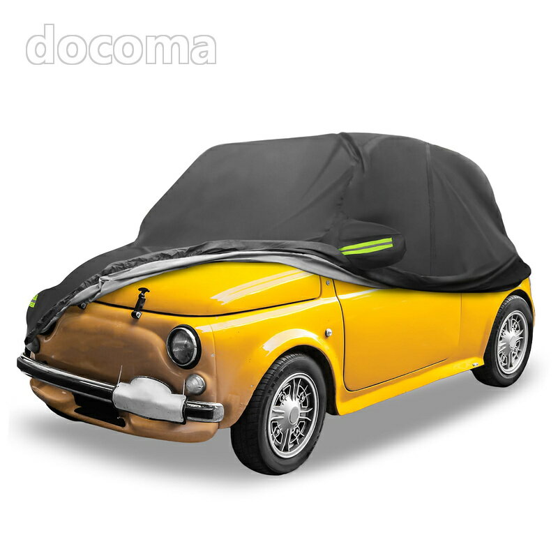樂天商城 - 【送料無料】フィアット500 2007-2022 防水カーカバー 自動車 ボディカバー 防水性アップ 雹対策 日焼け防止 梅雨 防炎 防塵 雪/強風/黄砂 ジッパー付き ブラック