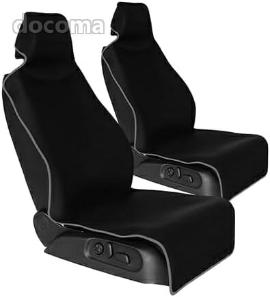 Rakuten - 【送料無料】グレー 2枚 車用 前席シートカバー エプロンタイプ 撥水 撥水仕様 抗菌防臭 汚れ防止 フロント席 丸洗い可能 ズレにくい シート保護 ブラック 取付簡単 防水 (グレー 2枚)