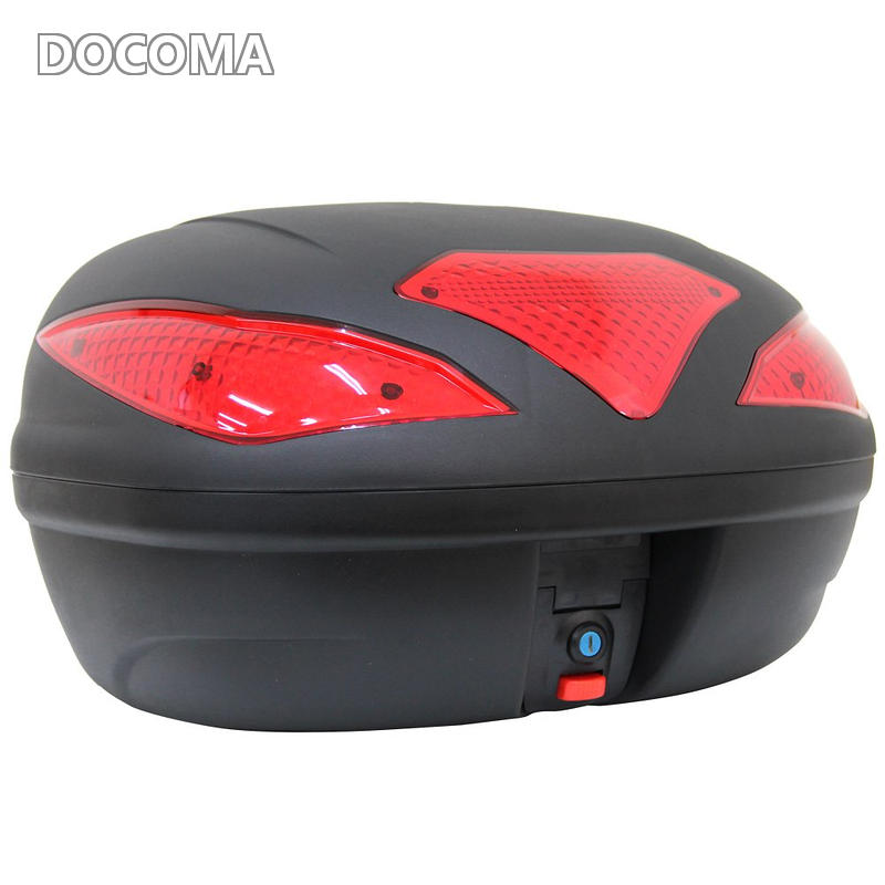 Rakuten - 【送料無料】WEIMALL バイクリアボックス 大容量 43L おしゃれ トップケース バイクボックス バイク用ボックス 着脱可能式 大容量 原付 スクーター フルフェイス収納可能 ヘルメット入れ