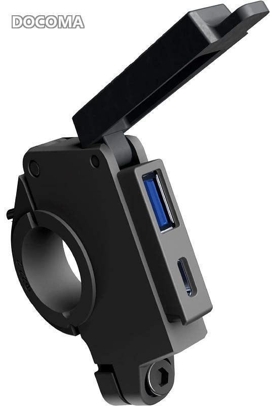 デイトナ(Daytona) バイク USB電源 防水 USB-A+USB-C QC3.0/PD3.0対応 急速充電 60W iPhone/Android対応 取付幅13mm リレー付き スレンダーUSB 2ポート 46392