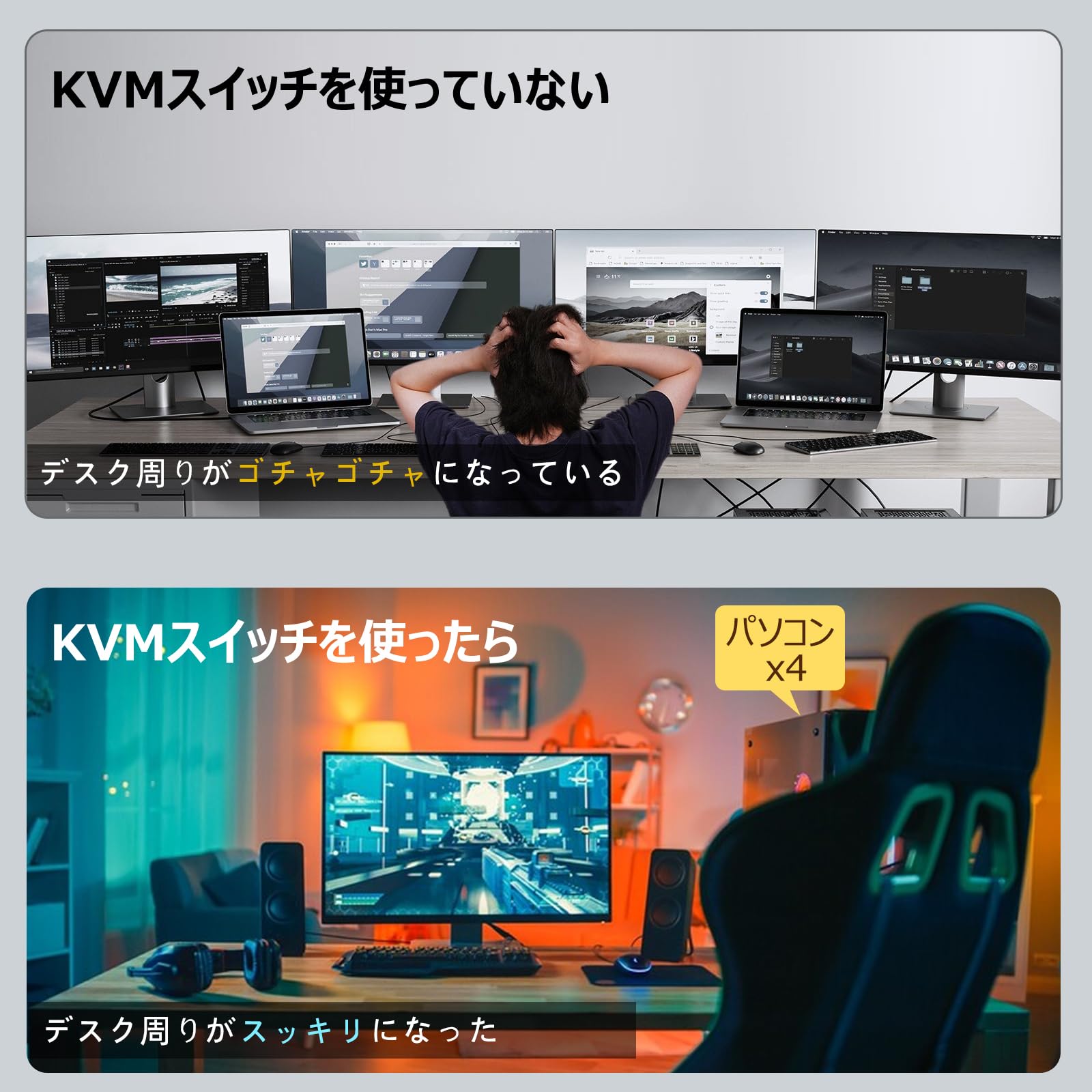 【送料無料】KVMスイッチ 4K60Hz HD...の紹介画像2