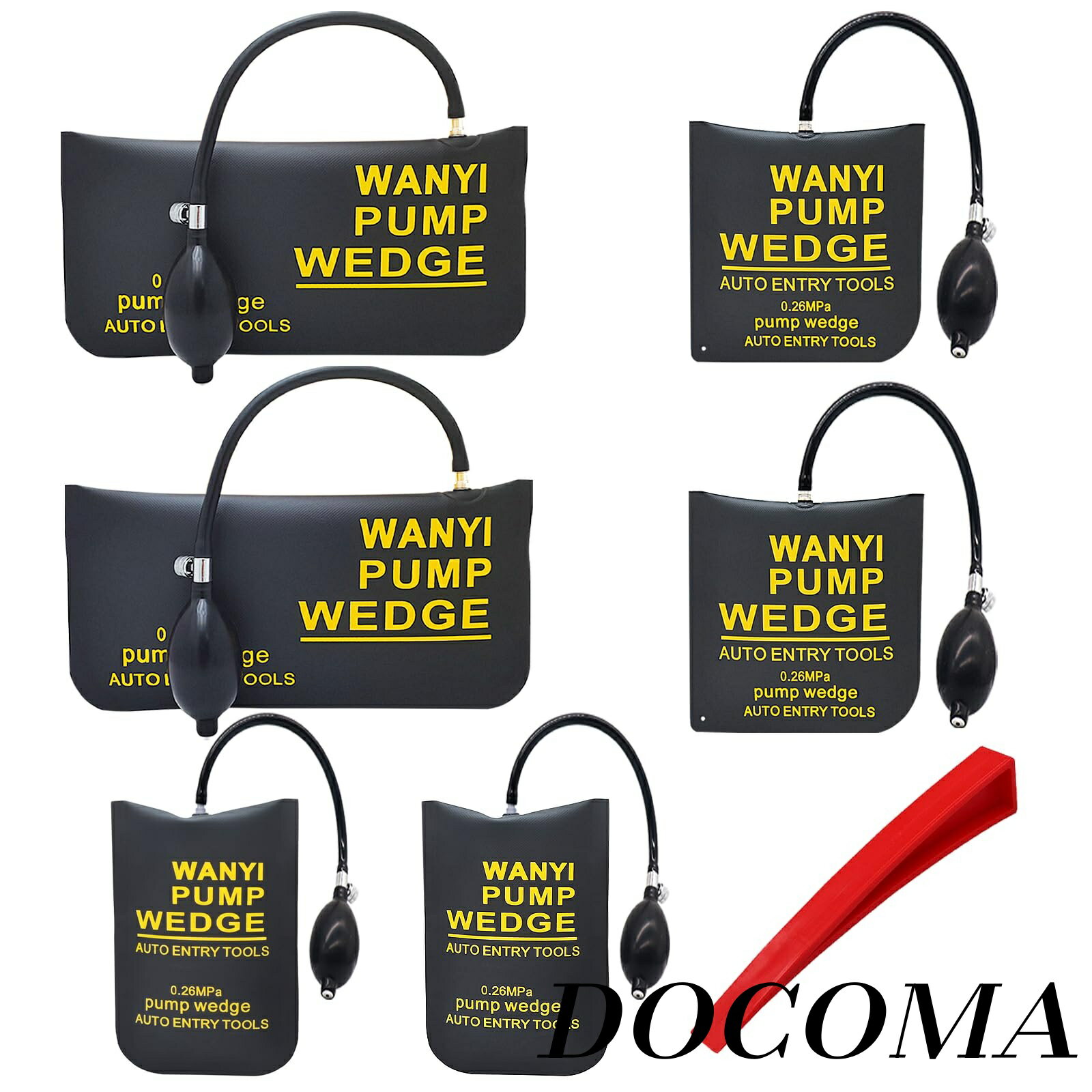 乐天商城 - 【まとめ買いで最大500円OFFクーポン!】【送料無料】強度TPU製品 6点セット エアージャッキ 車 ドアロック エアーインフレーター ドアロック解除補助 ジャッキアップ 300KG対応 工具 ウェッジ2個付き