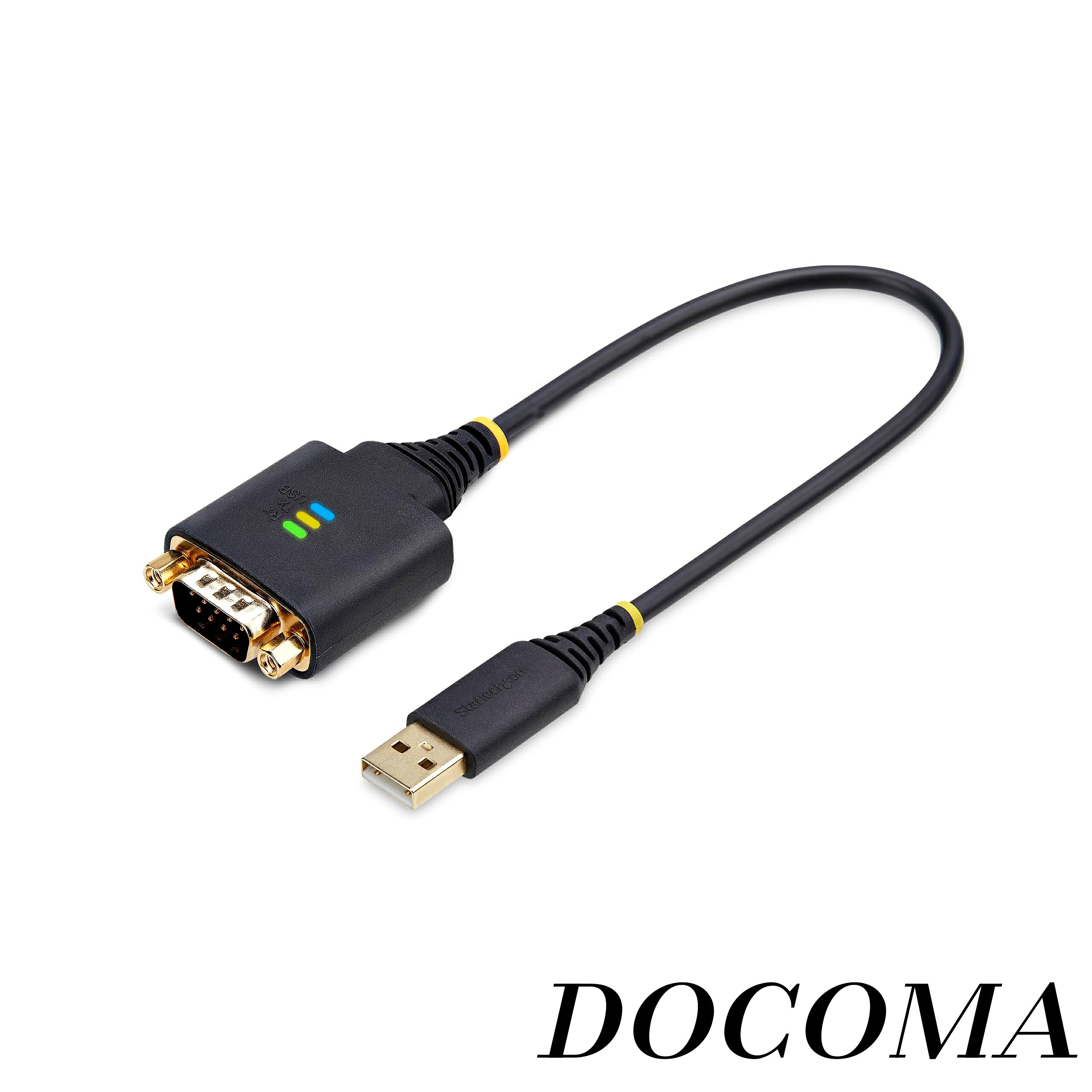 USB - RS232Cシリアル変換ケーブル／ストレート／30cm／1ポート／オス・オス／FTDI FT232R／ESD保護／DB9コンバーター 1P1FFC-USB-SERIAL