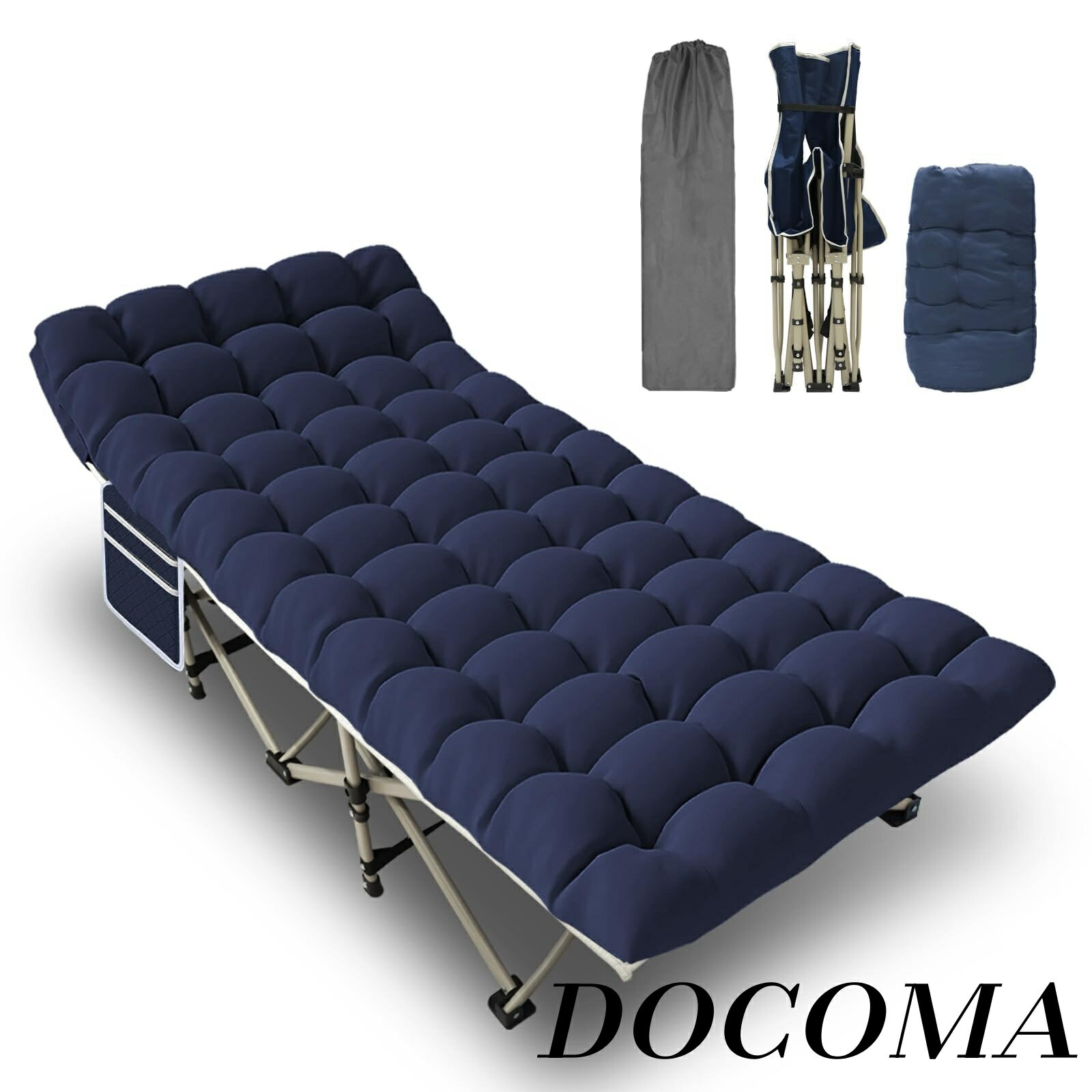 【まとめ買いで最大500円OFFクーポン!】【送料無料】RED 折りたたみベッド 簡易ベッド 折り畳み 室内外兼用 寝心地良い 介護 折り畳み式ベッド 通気性 アウトドア キャンプベッド 収納便利 耐荷重：272KG（600LBS） 専用収納袋付き 青い