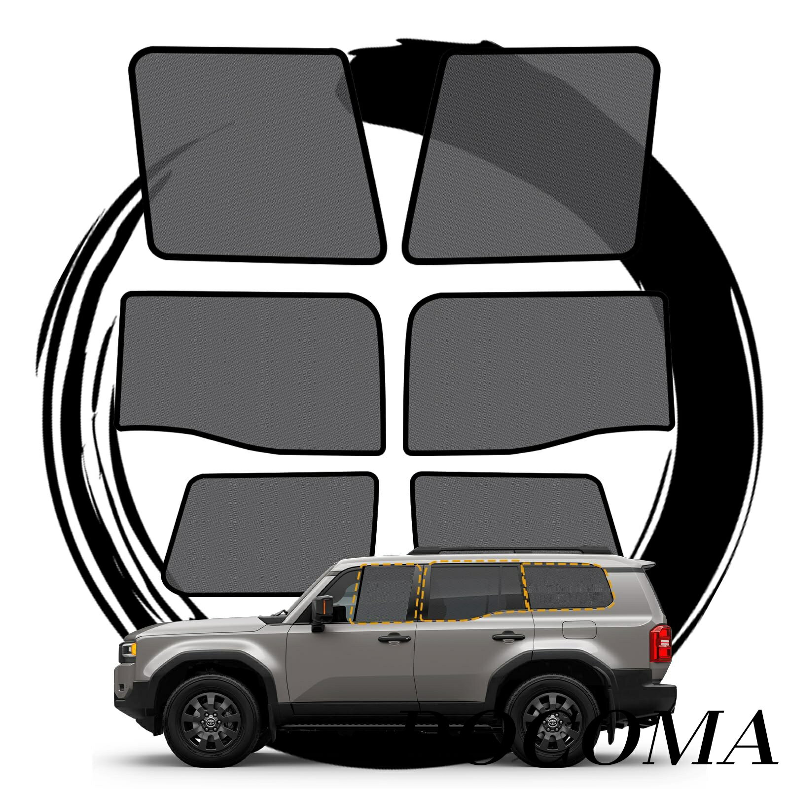 【まとめ買いで最大500円OFFクーポン!】【送料無料】2024 新型 トヨタ ランドクルーザー 250 サンシェード メッシュカーテン 専用 ランクル250 メッシュシェード 車窓日よけ 車用サンシェード サイドガラス用 遮光カーテン UVカット 日よけ マグネット式 虫除け ランクル 250