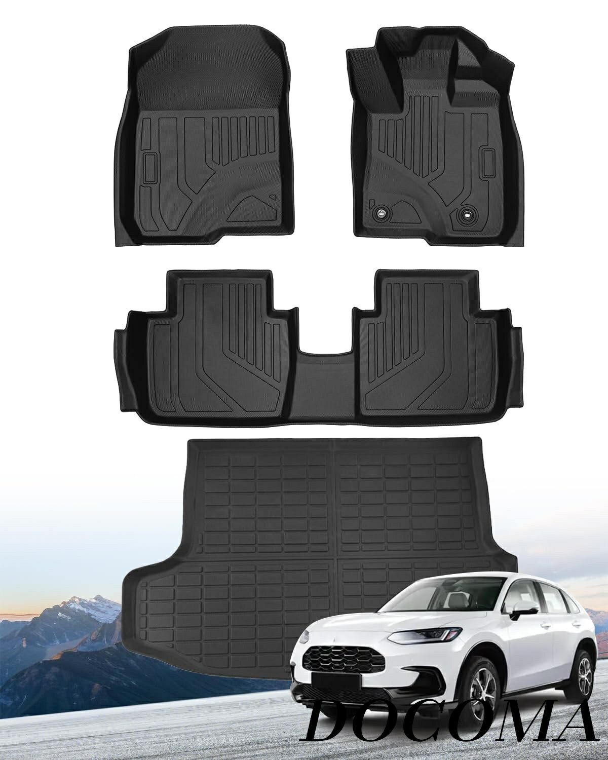 樂天商城 - 【まとめ買いで最大500円OFFクーポン!】【送料無料】ZR-V RZ系専用 フロアマット セカンドマット トランクマット 2023年モデル以降対応 TPE素材 防水 滑り止め カーゴマット 車種専用設計 取付簡単 4点セット