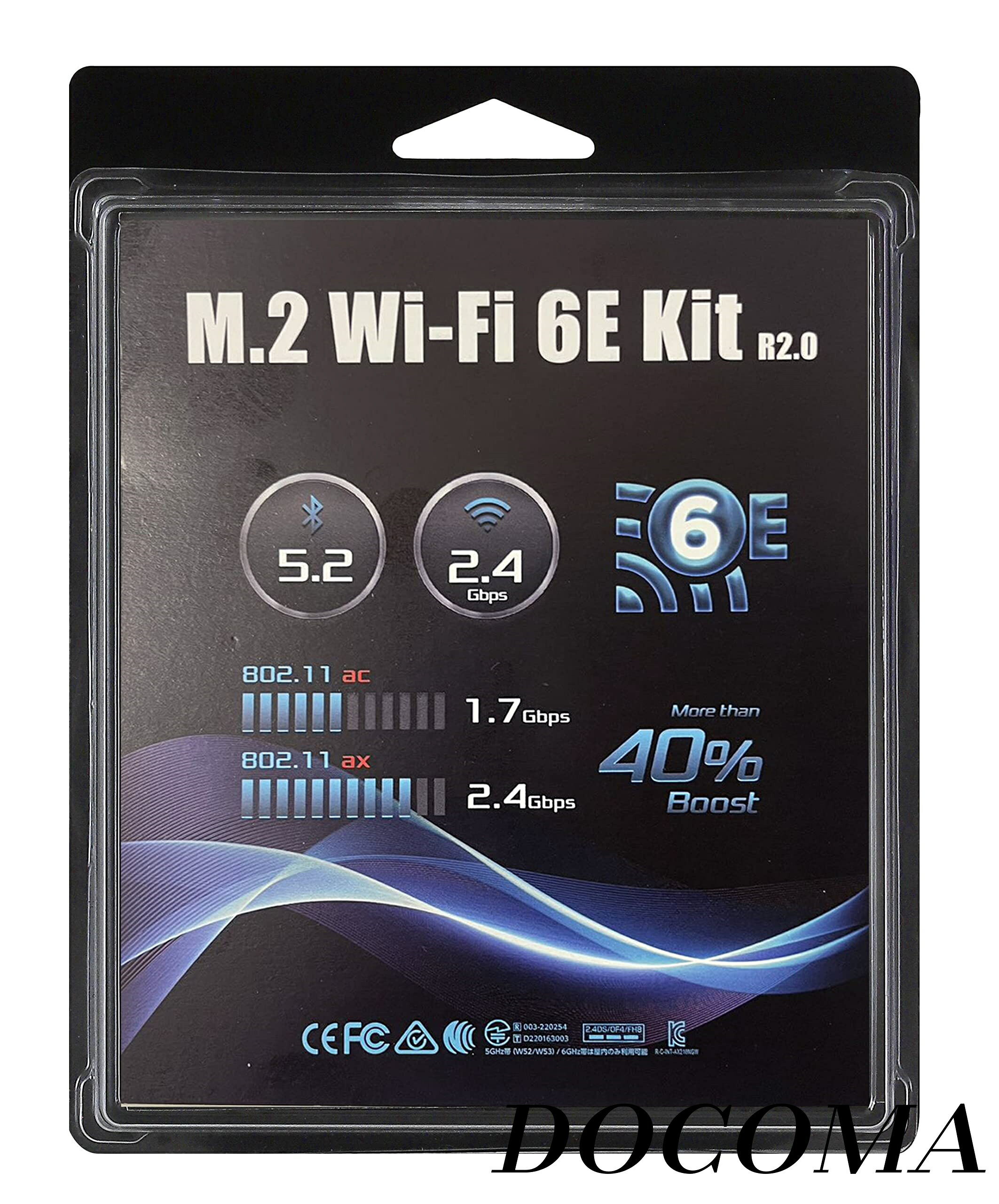 Intel WiFi 6E AX210 Module & アンテナ・ケーブル セット/Desk Mini シリーズにWIFI 環境を追加/M.2WIFI6Ekit (AX210) DeskM R2.0